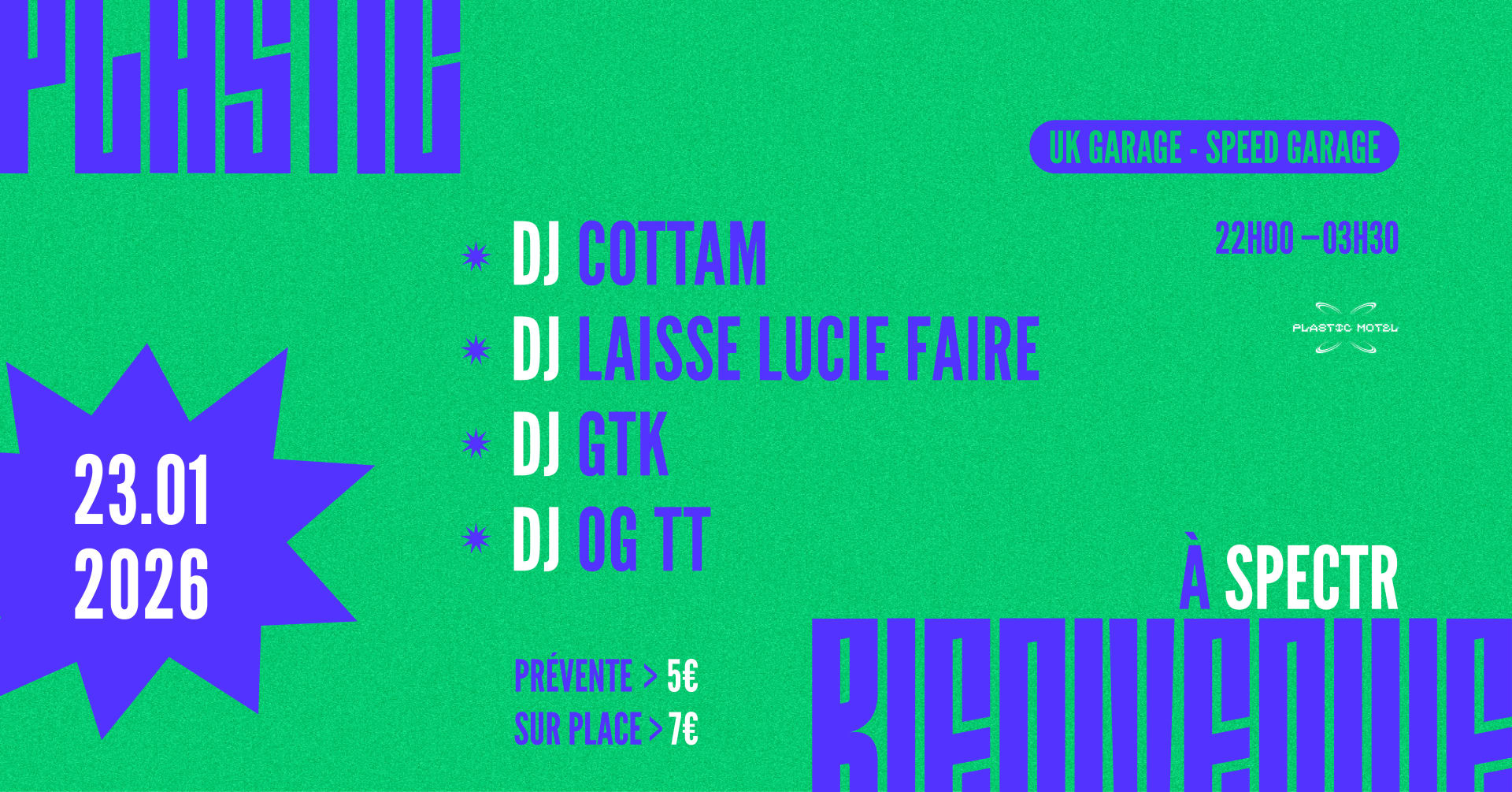 Plastic Bienvenue À Spectr W/ Cottam, Laisse Lucie Faire &+ Cover