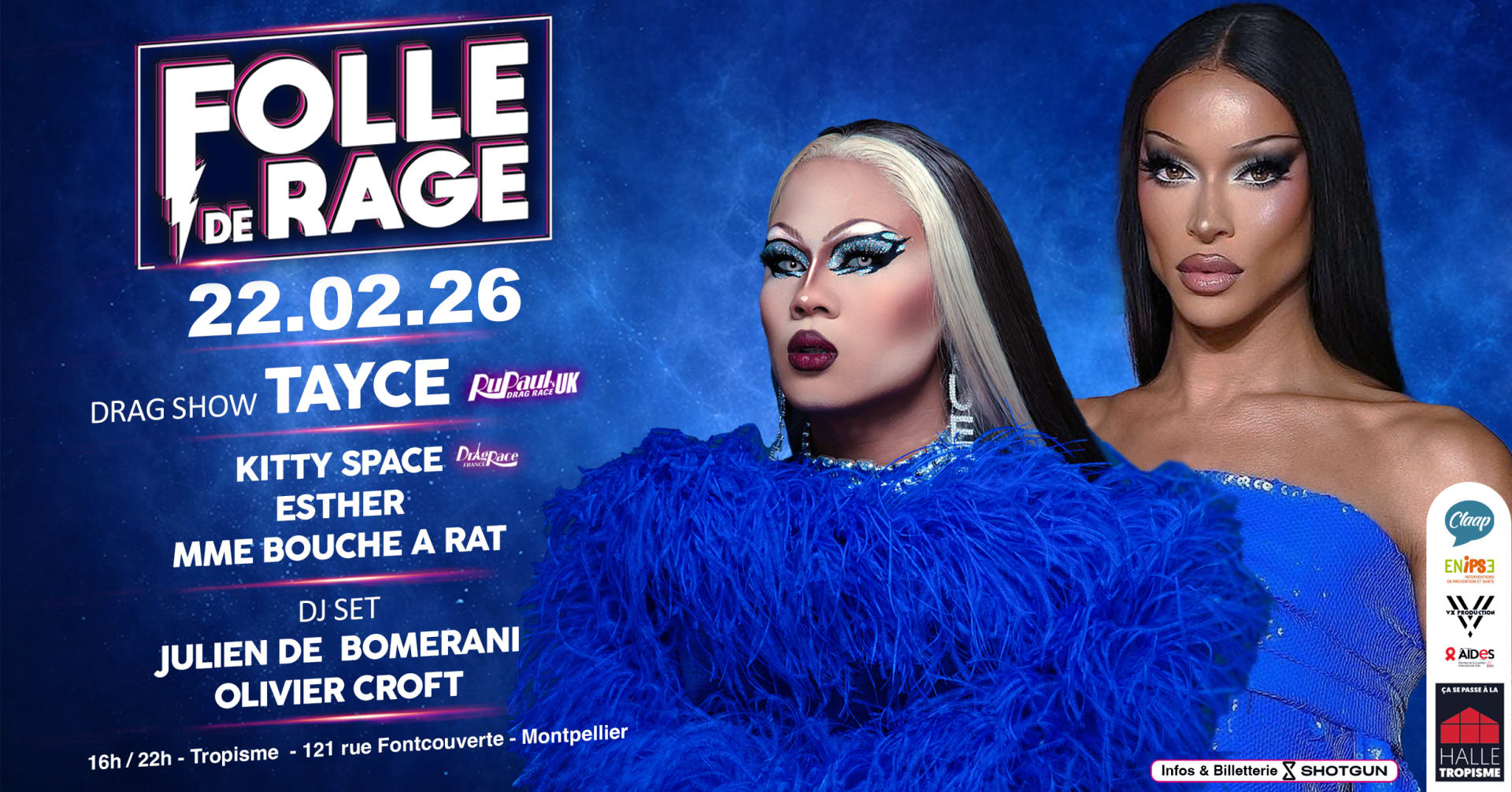 Dim 22/02 - Folle De Rage X Tropisme : Tea Dance & Drag ! Cover