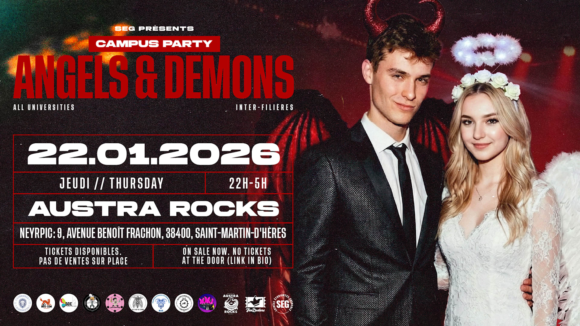 Campus Party - Angels & Demons (Post-Partiels) @Austra Rocks Cover