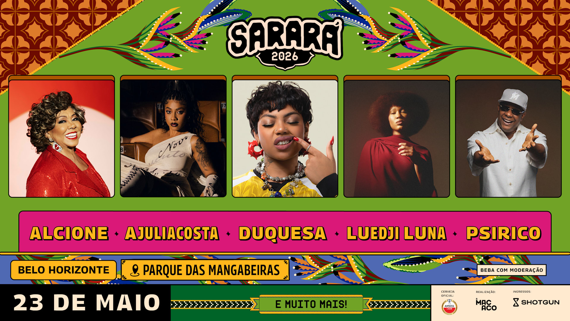 Festival Sarará 2026 | Alcione, Luedji Luna, Ajuliacosta E + Cover