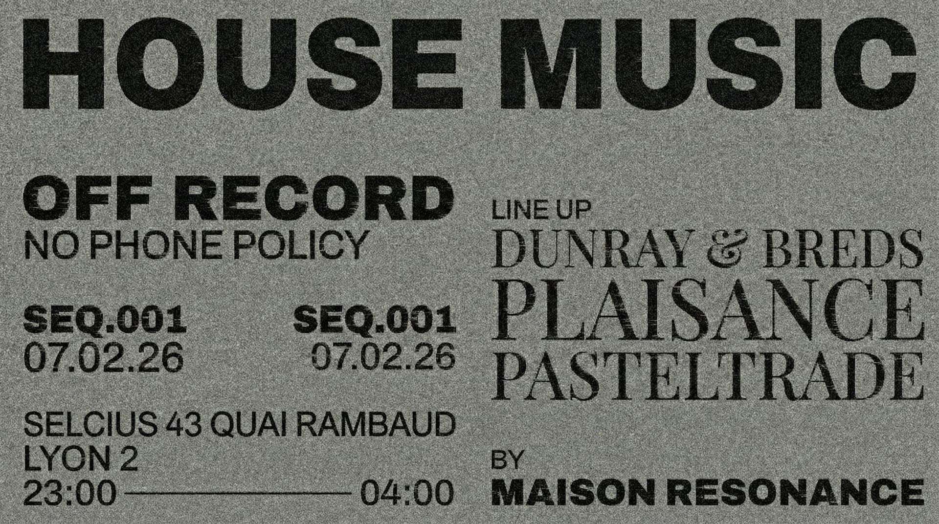 Maison Résonance : Off-Record [Seq.001] Cover