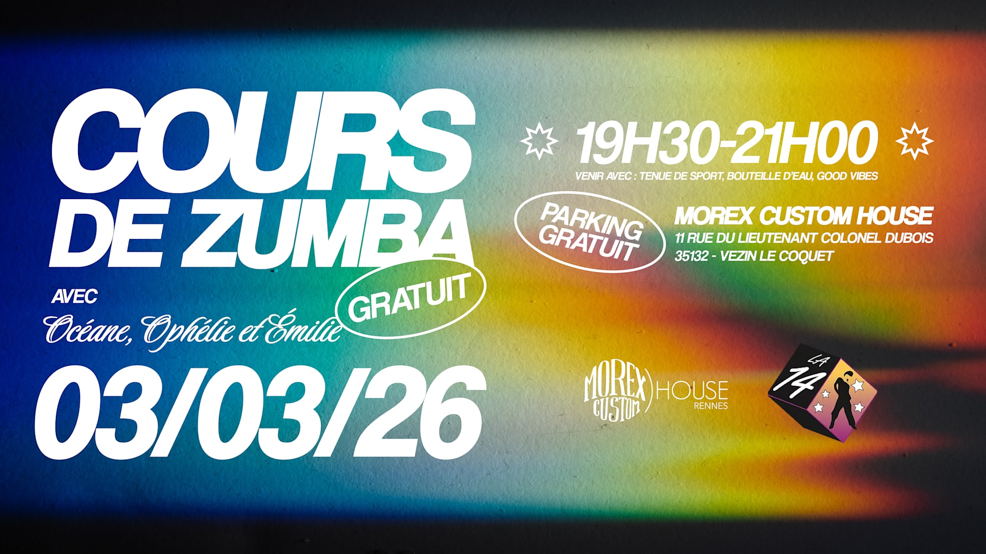 Gratuit // Cours De Zumba // La 14 // Morex Custom House Cover