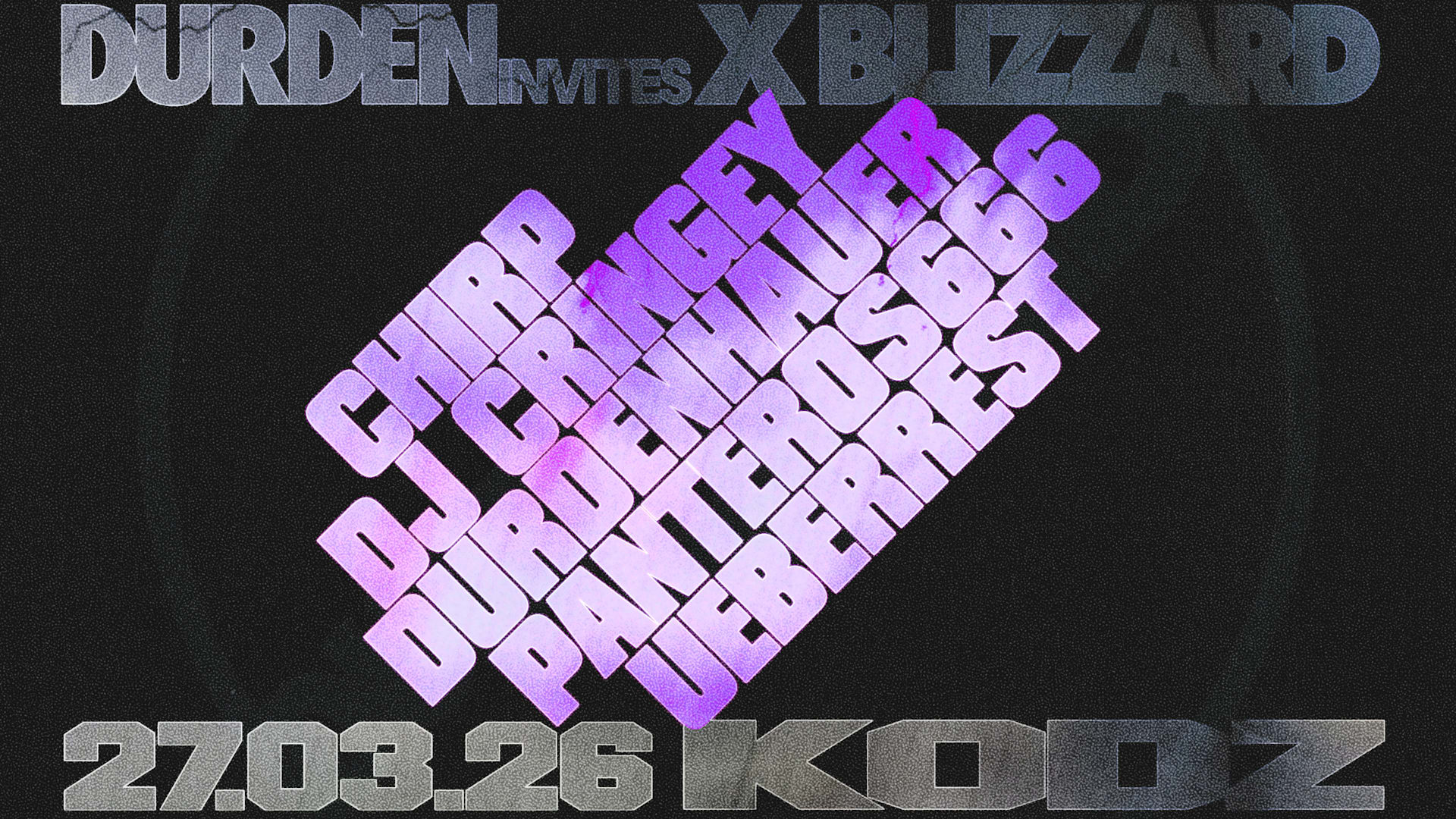 Kodz X Blizzard : Durdenhauer Invites Panteros666, Ueberre.. Cover