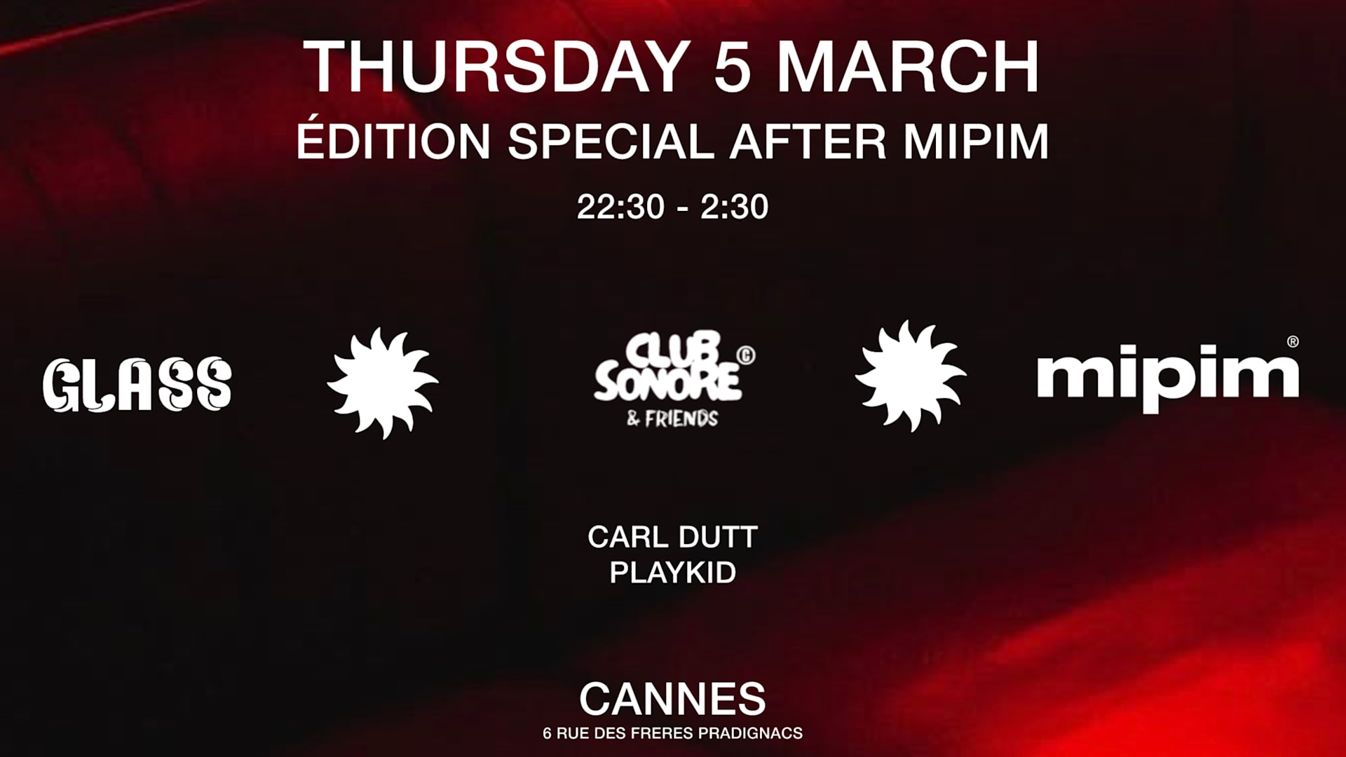 Club Sonore - Glass Club Cannes - After Mipim - 12.03 Cover