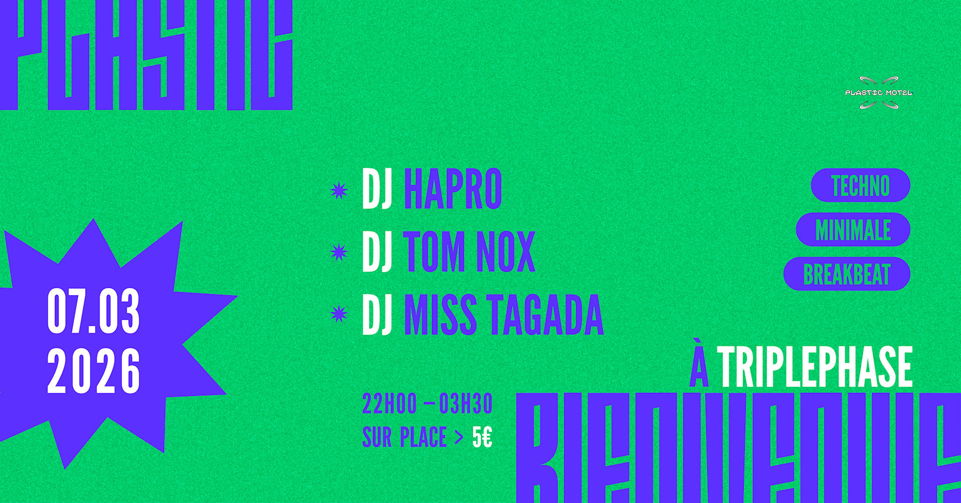 Plastic Bienvenue À Triplephase W/ Hapro, Tom Now &+ Cover