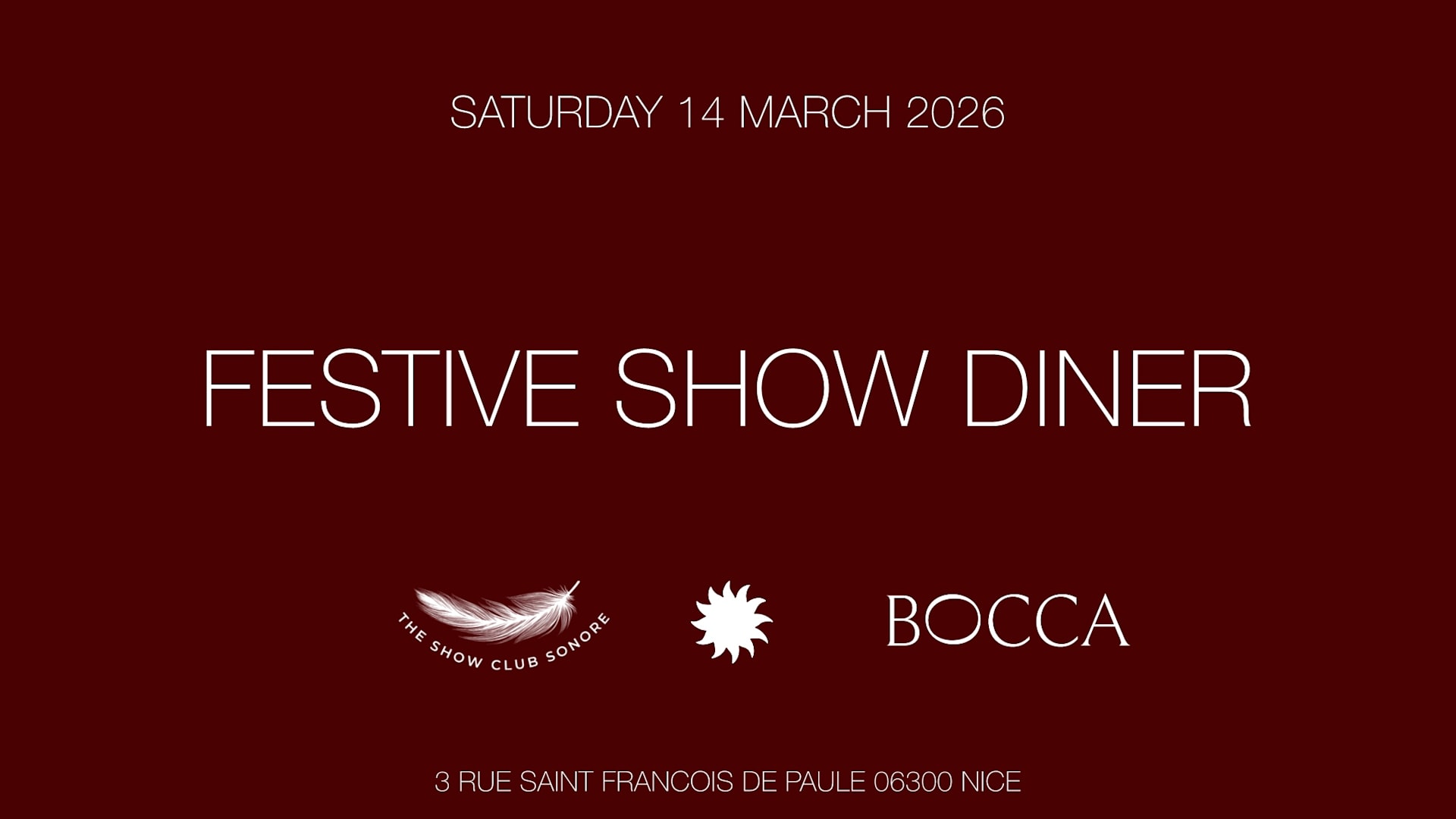 The Show Club Sonore X  Bocca Nissa X Sam  14 Mars Cover