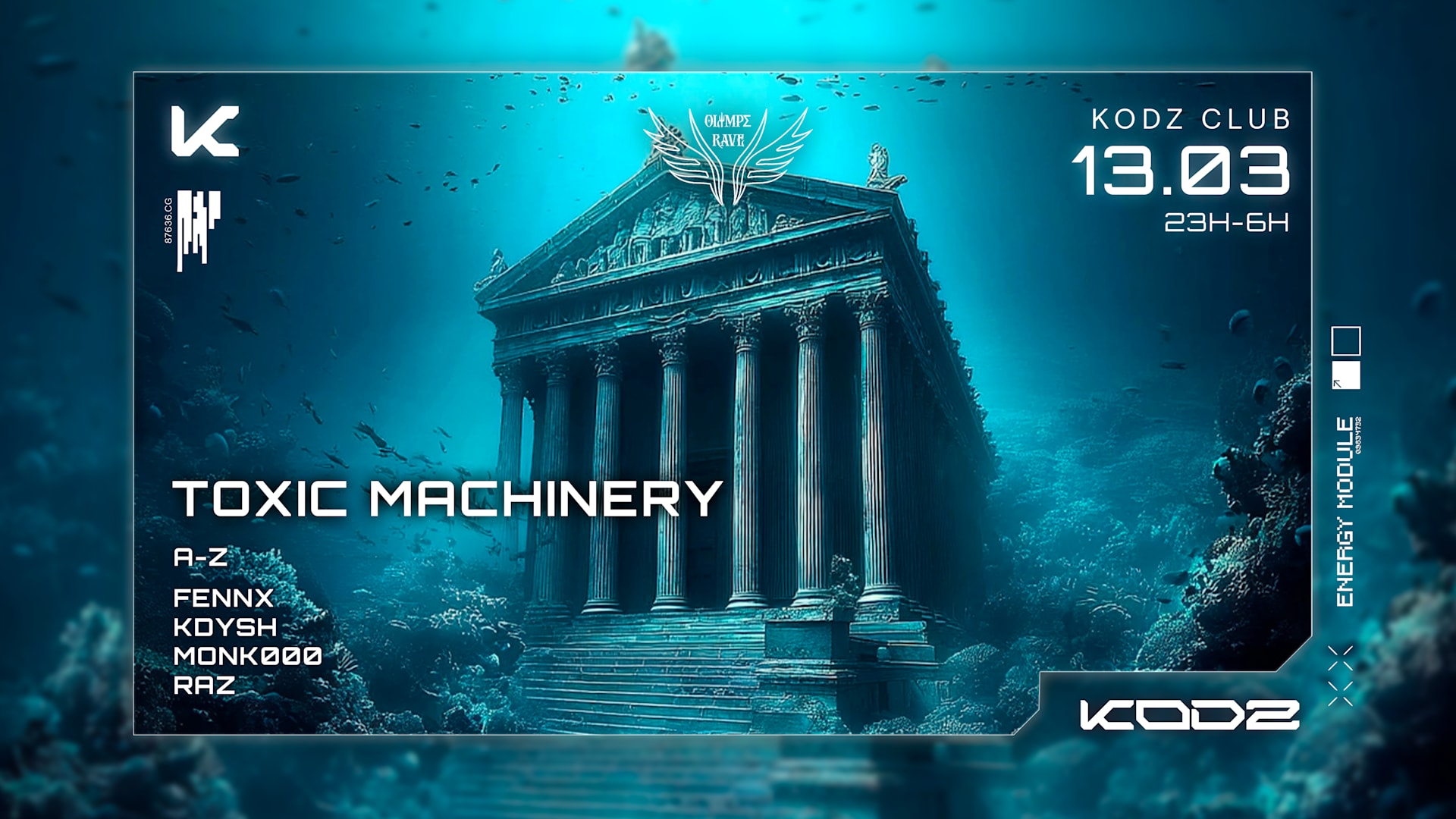 Olympe Rave X Kodz : Toxic Machinery, Fennx & More Cover