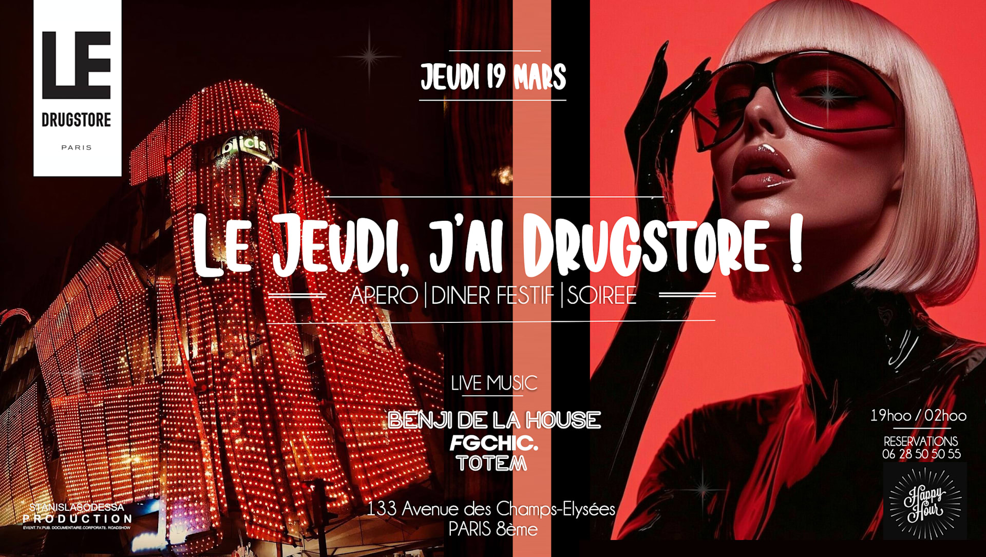 Le Drugstore Champs-Elysees / Apero Diner Festif Soiree Dj Cover