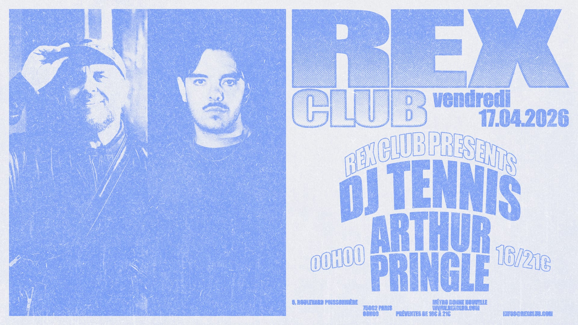 Rex Club Presents: Dj Tennis, Arthur Pringle Cover