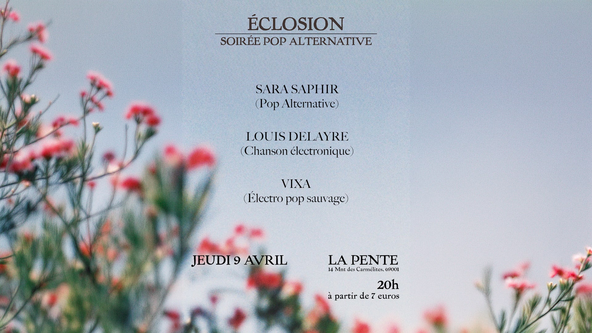 Éclosion : Soirée Pop Alternative Cover