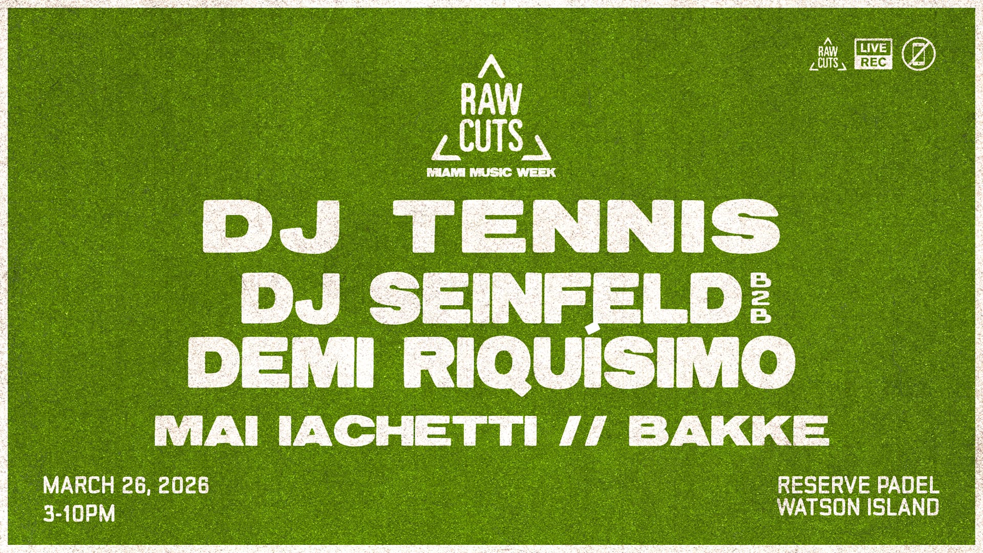 Raw Cuts Mmw: Dj Tennis + Dj Seinfeld B2b Demi Riquísimo Cover