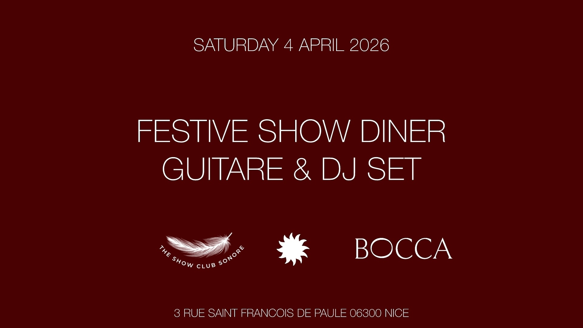 The Show Club Sonore X  Bocca Nissa X Sam 4 Avril Cover