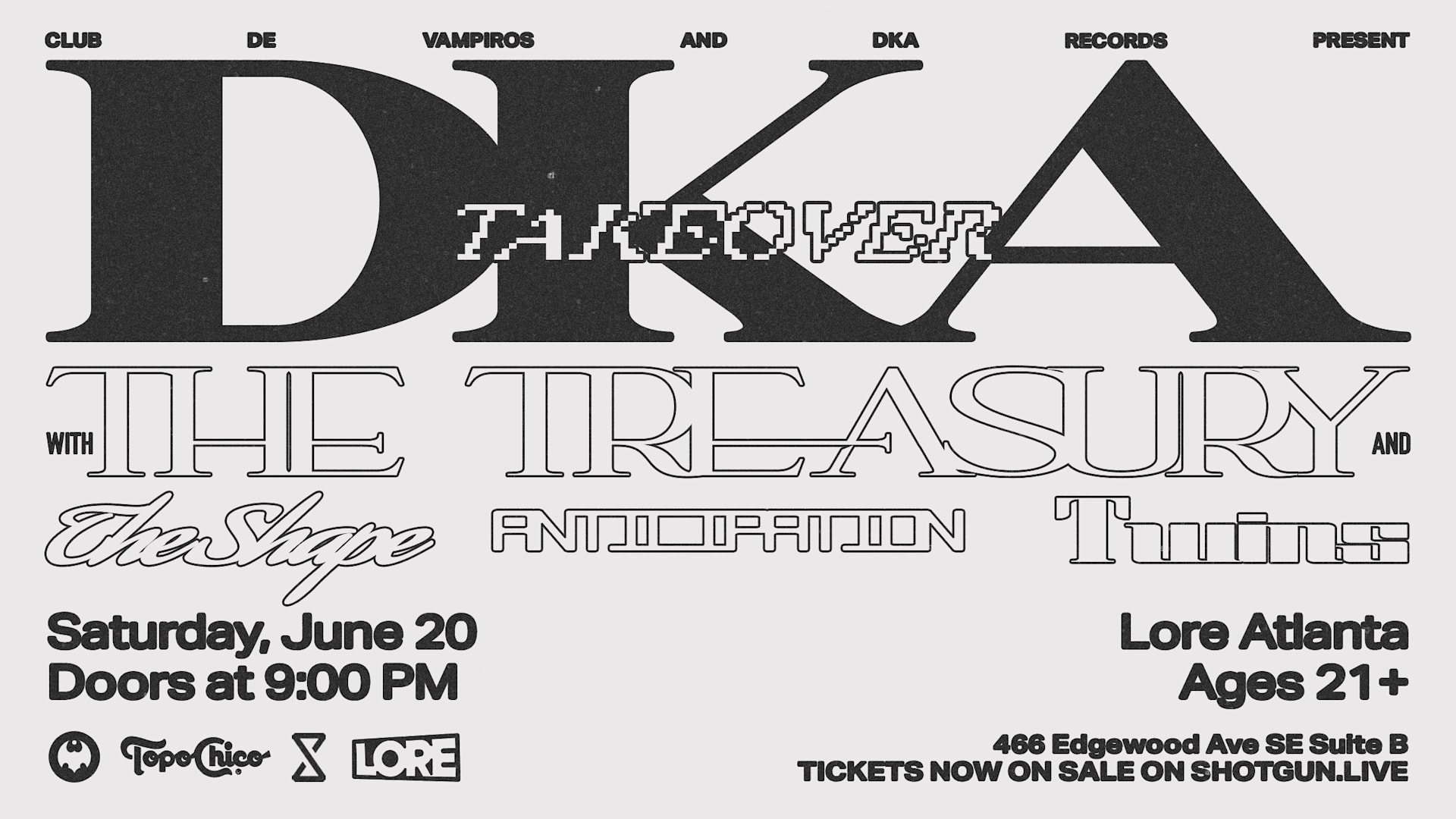 Club De Vampiros Presents... Dka Takeover With The Treasury Cover