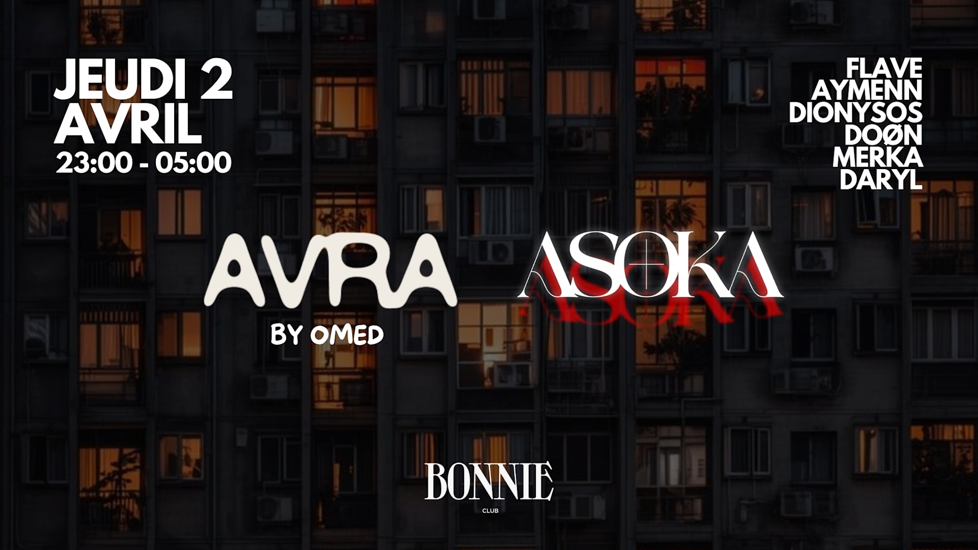 Asoka X Avra - Bonnie - Jeudi 2 Avril Cover