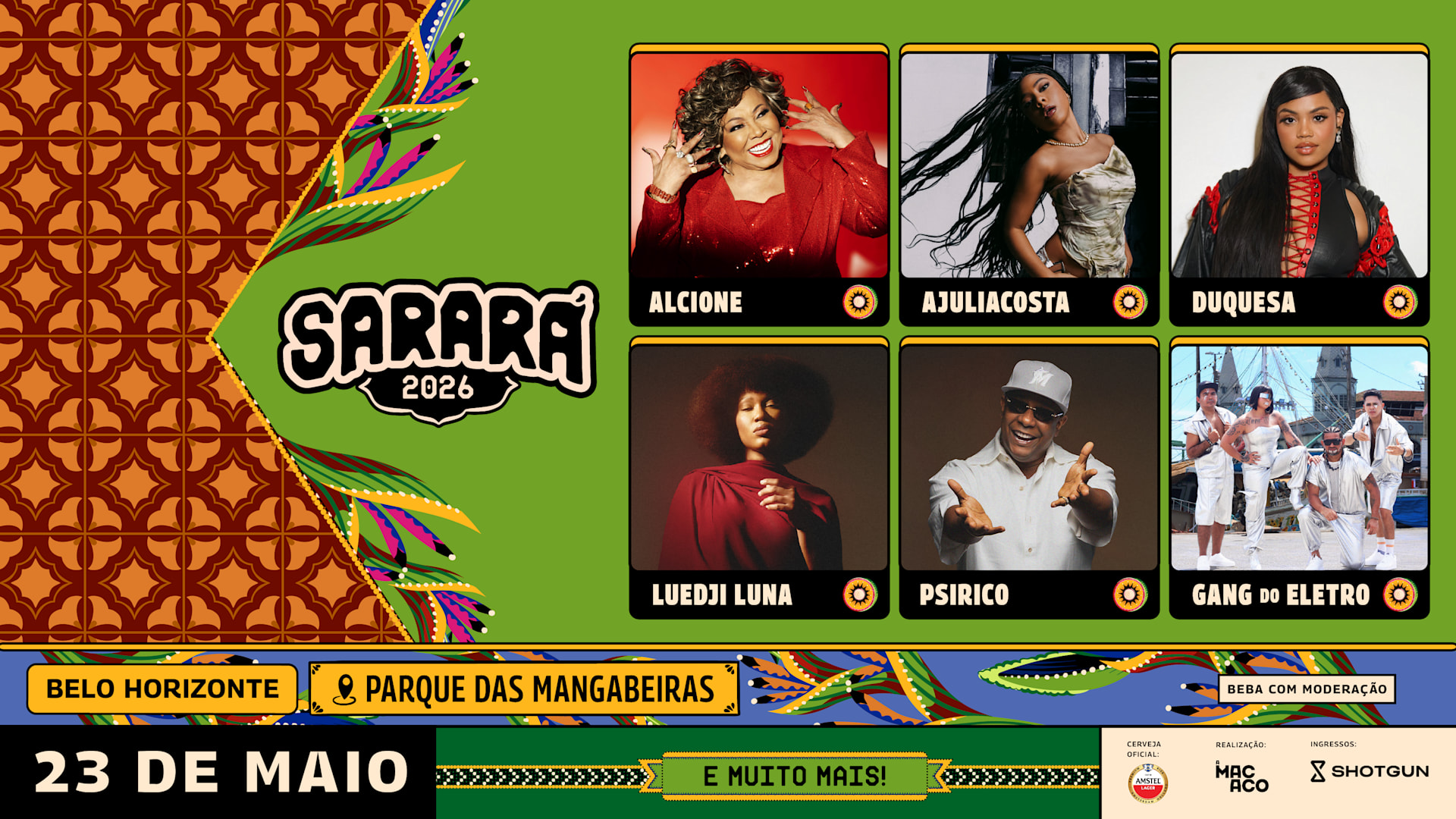 Festival Sarará 2026 | Alcione, Luedji Luna, Ajuliacosta E + Cover