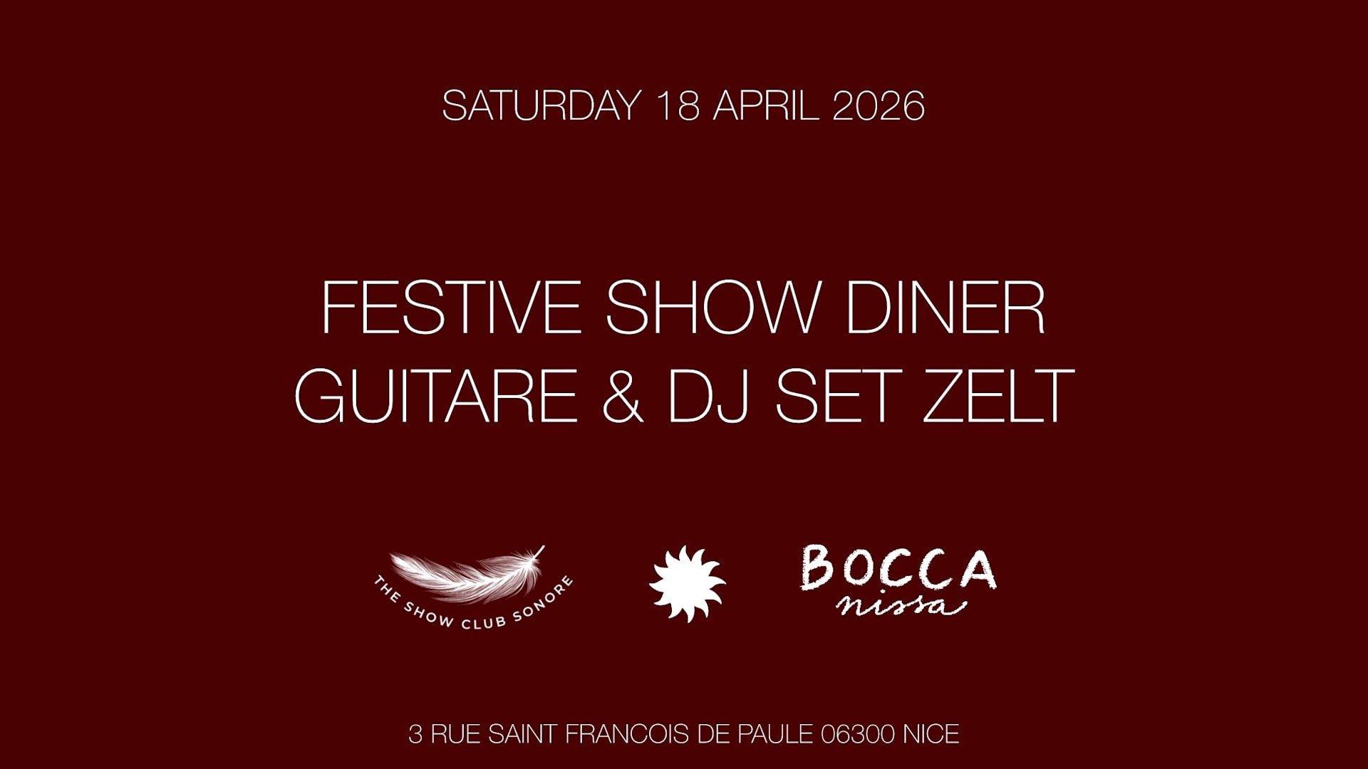 The Show Club Sonore X  Bocca Nissa X Sam 18 Avril Cover
