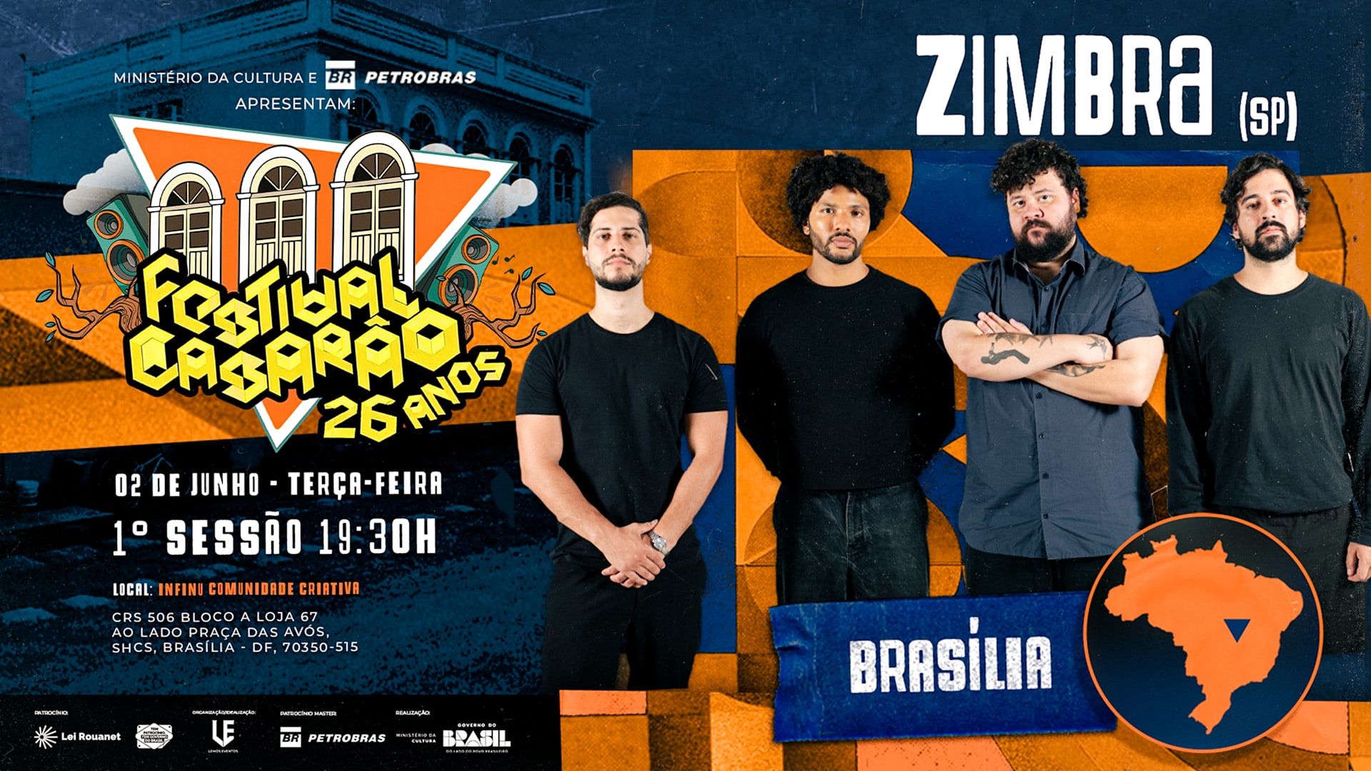 Festival Casarão 26 Anos Com Zimbra Em Brasília Cover