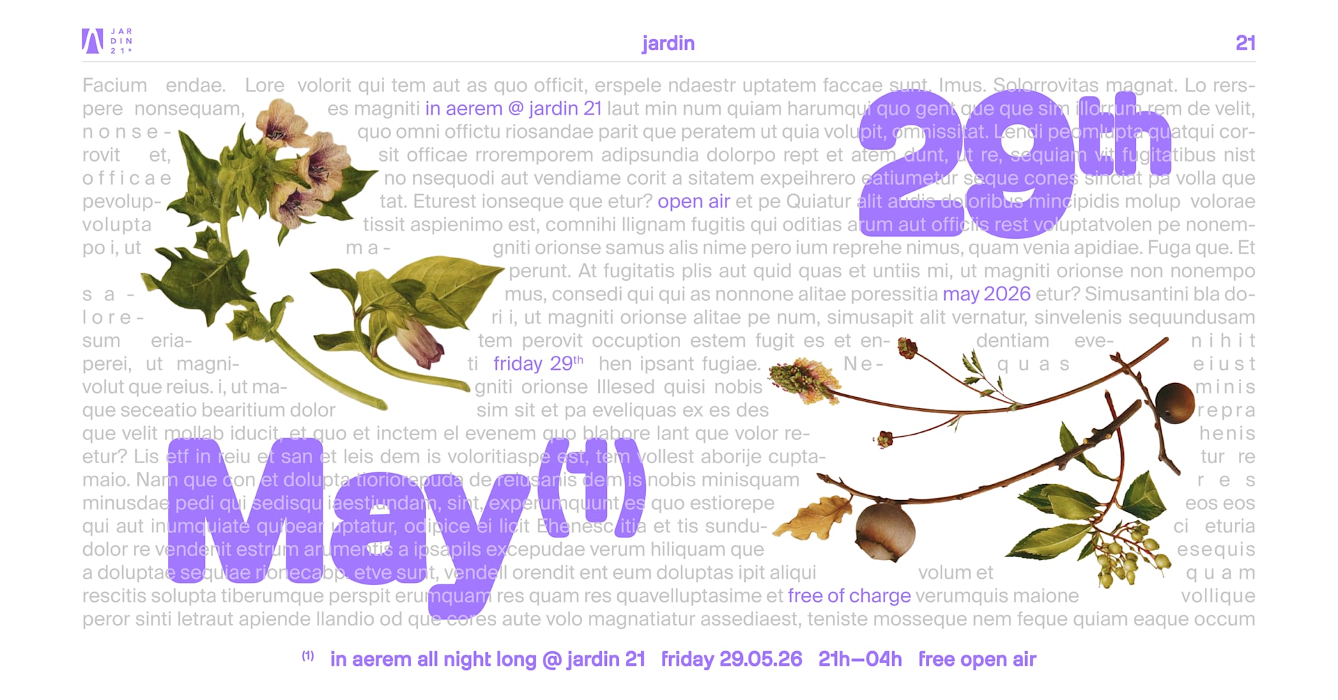 In Aerem X Jardin21 - Open Air Cover