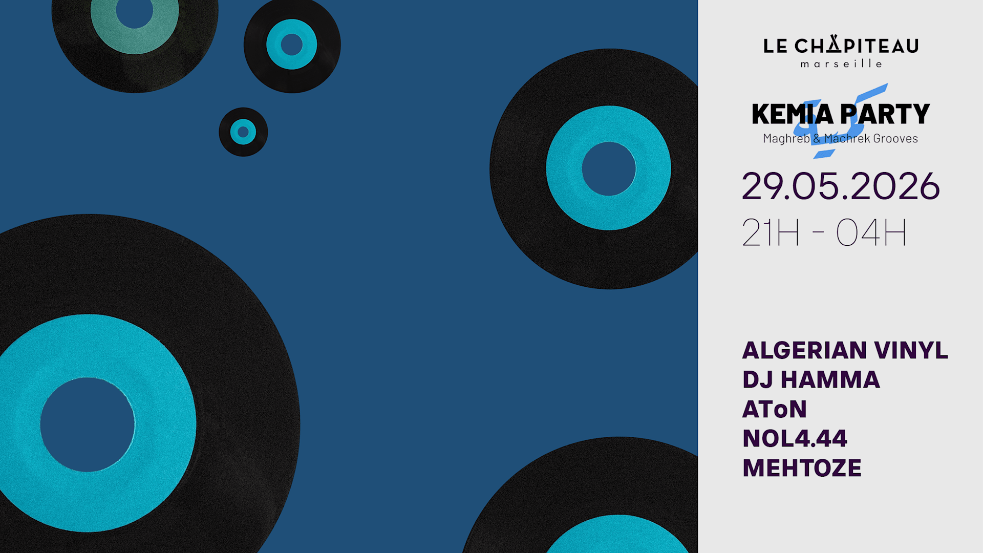 Kemia Party/ Algerian Vinyl, Dj Hamma, Mehtoze & More Cover