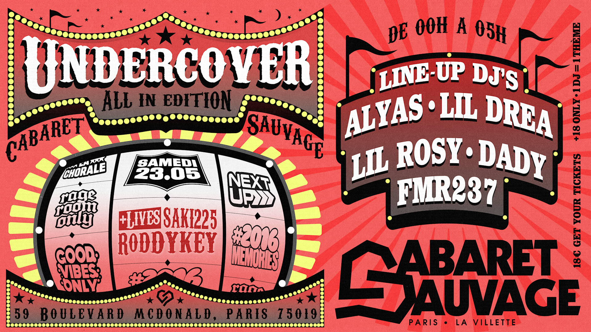 Undercover #35 @ Cabaret Sauvage + Live Saki & Roddy Key Cover