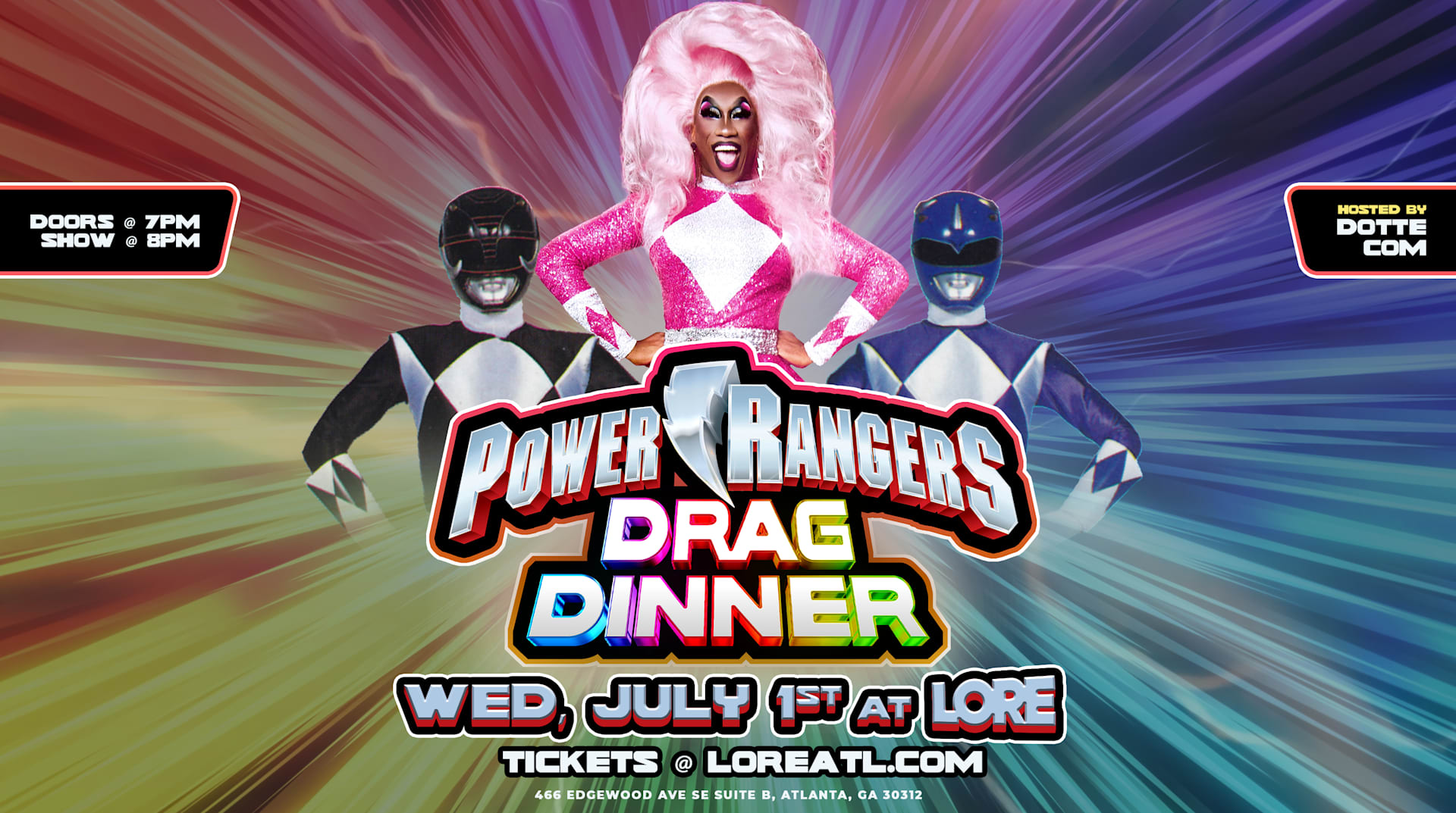 Power Rangers! Drag Dinner Cover
