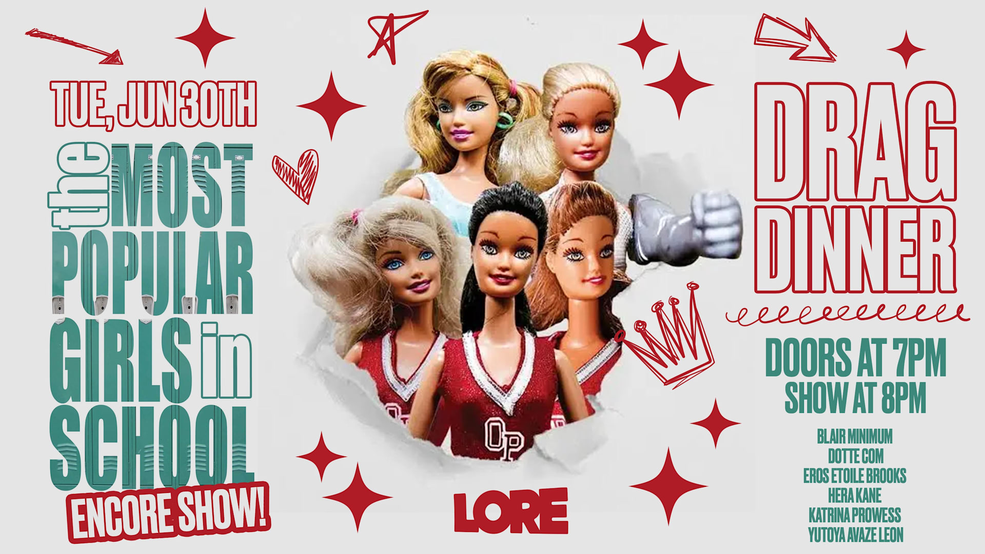 The Most Popular Girls In School Drag Dinner Cover