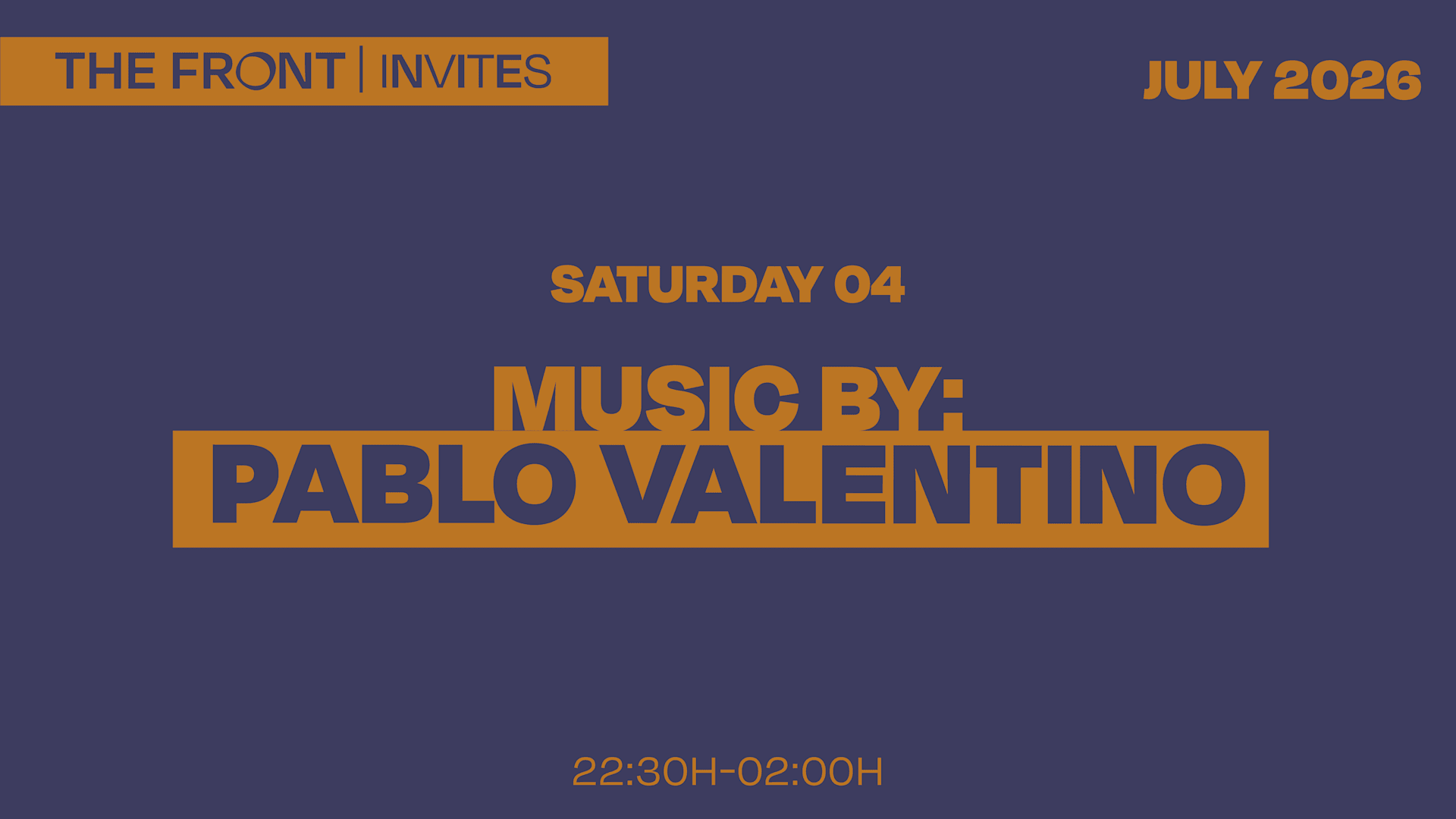 The Front Invites W/ Pablo Valentino Cover