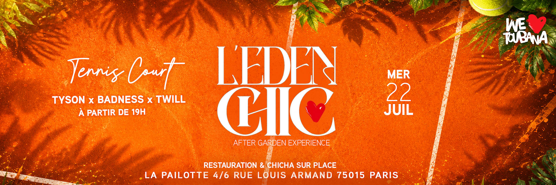 L'eden Chic Tennis Court Cover