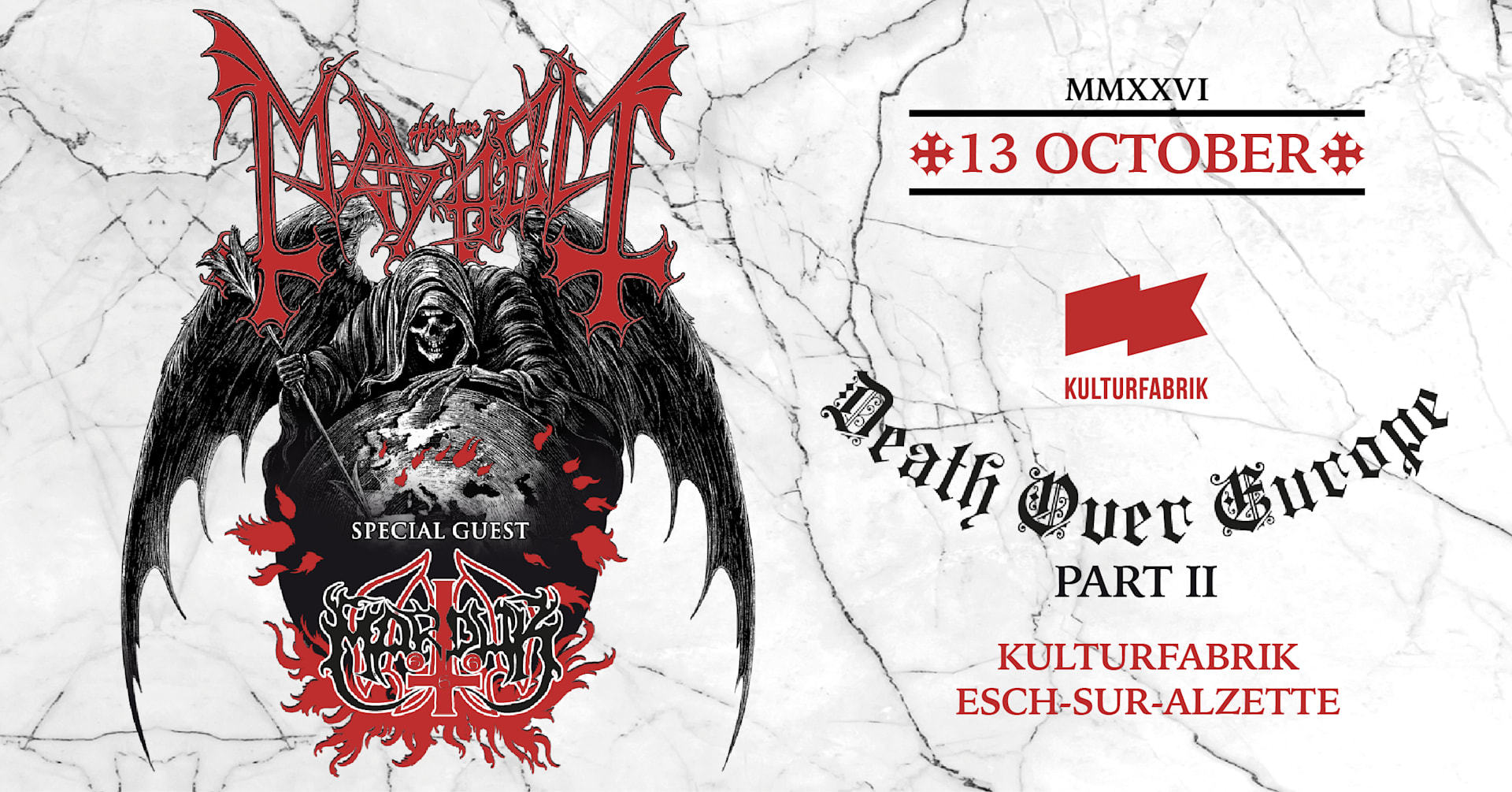 Mayhem + Marduk « Death Over Europe Part II » - Kulturfabrik Cover