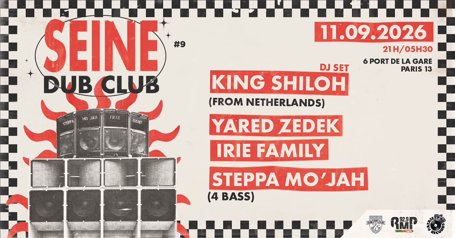 Seine Dub Club #9 King Shiloh, Yared Zedek, Steppa Mo'jah Cover
