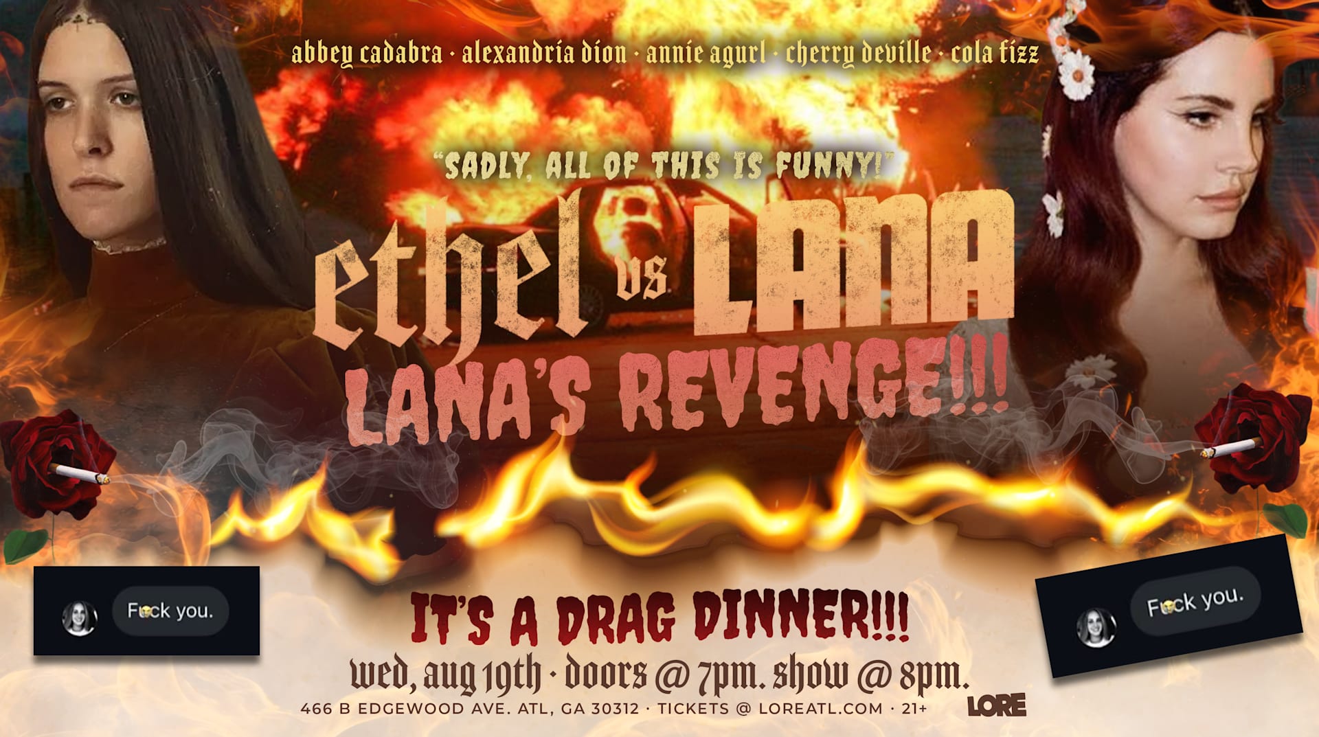 Ethel Vs Lana (Lana's Revenge) Drag Dinner Cover
