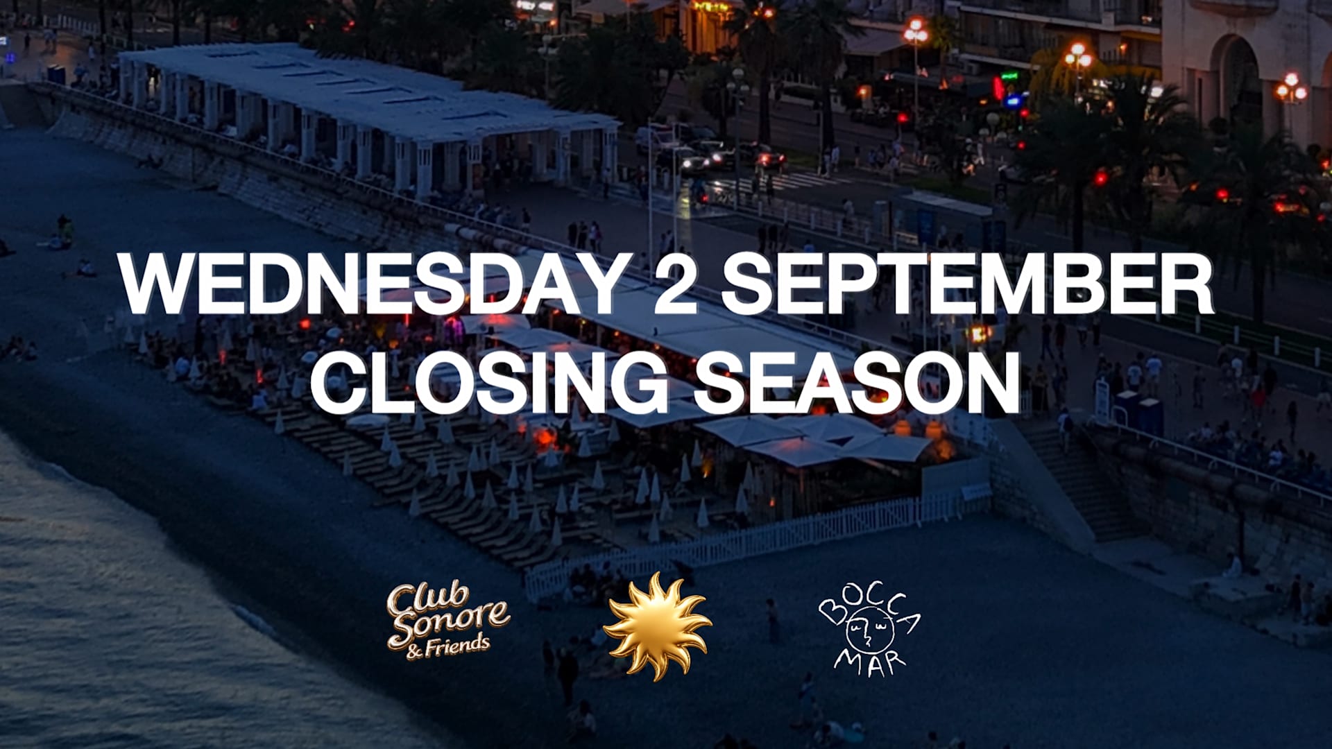 Club Sonore X Closing Season X Wednesday 2 September Cover