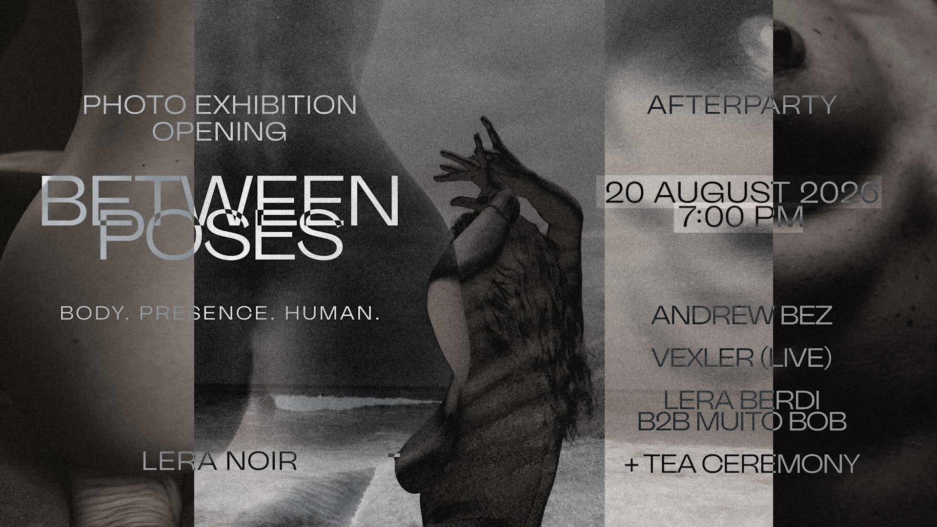 Between Poses | Lera Noir Photo Exhibition Opening Cover