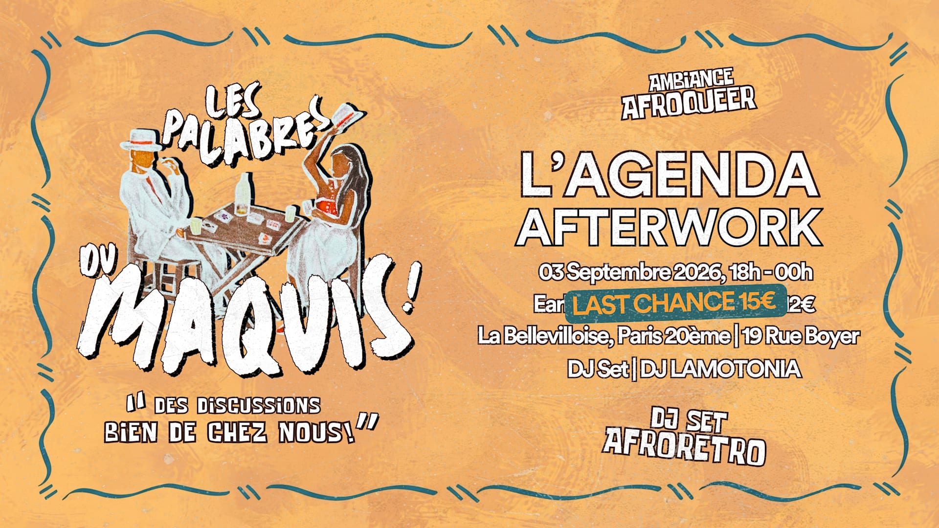 L'agenda Afterwork | Les Palabres Du Maquis | 03.09.26 Cover