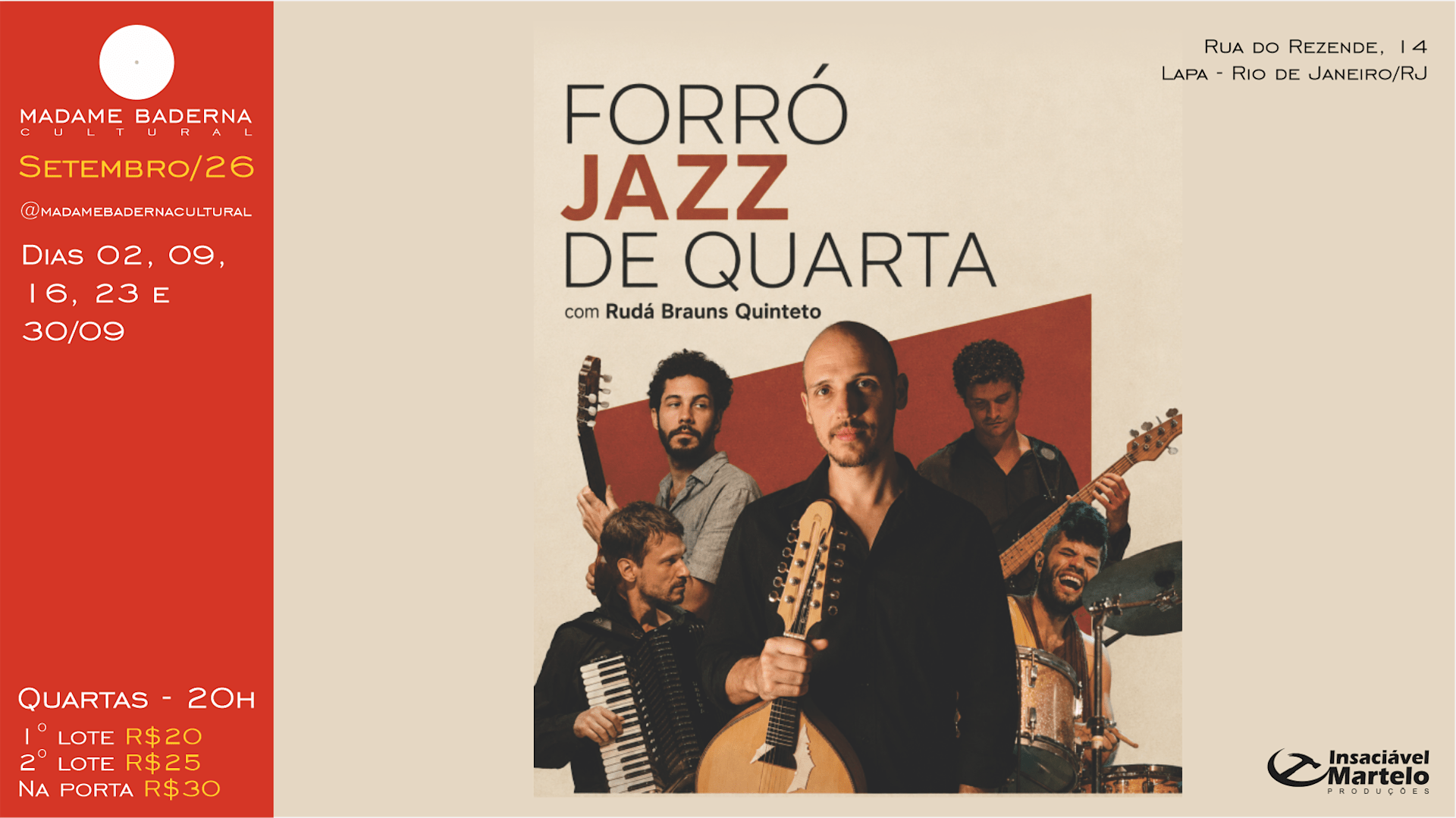 Forró Jazz De Quarta (Com Rudá Brauns Quinteto) - Semana 1 Cover