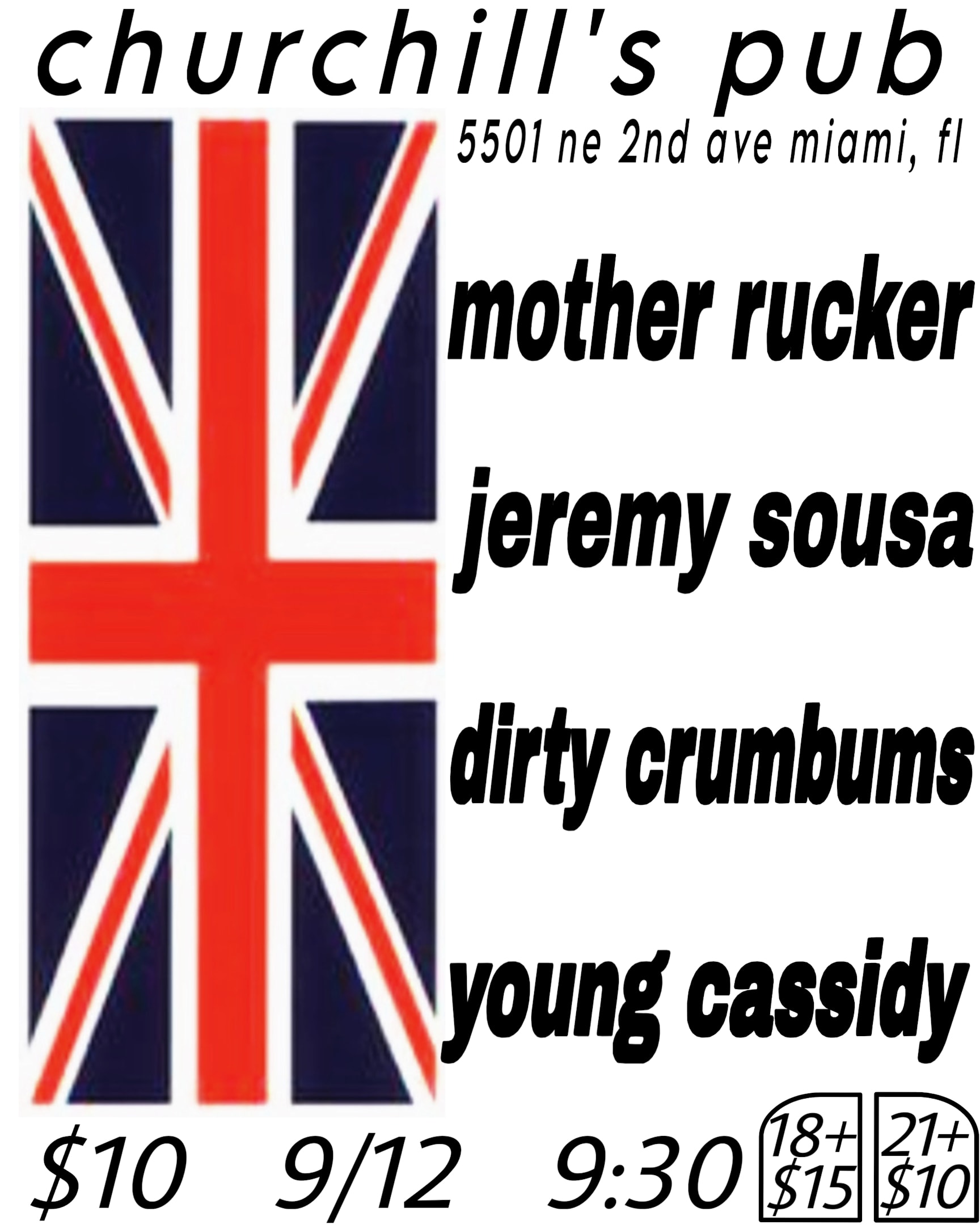 Young Cassidy, Dirty Crumbums, Jeremy Sousa, & Mother Rucker Cover