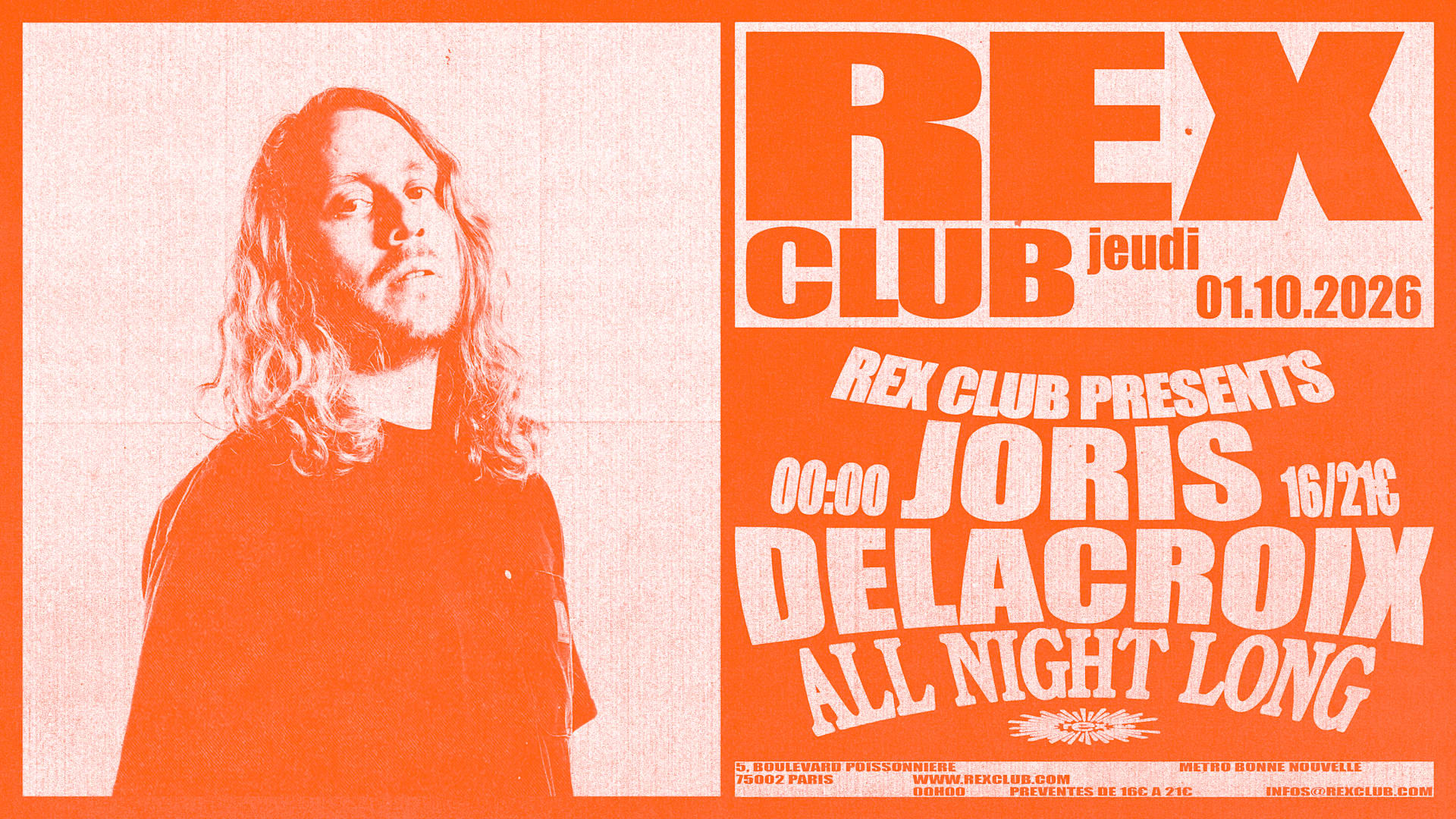 Rex Club Presents: Joris Delacroix All Night Long Cover
