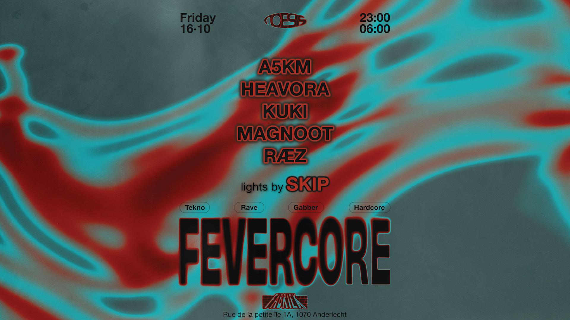 Noesis · Fevercore · 16.10 · La Fabriek Cover