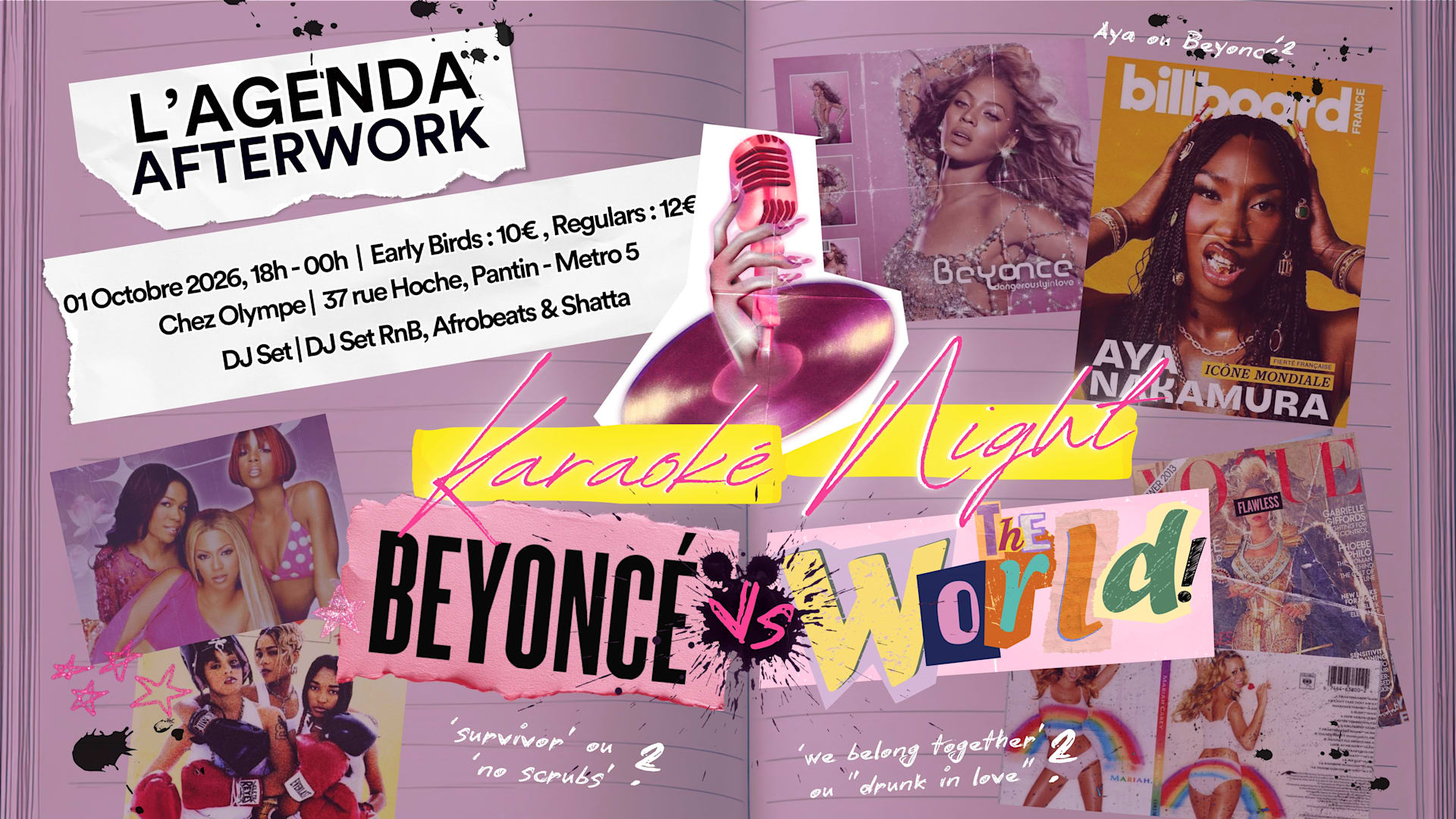 L'agenda Afterwork - Karaoke Night "Beyoncé Vs The … Cover