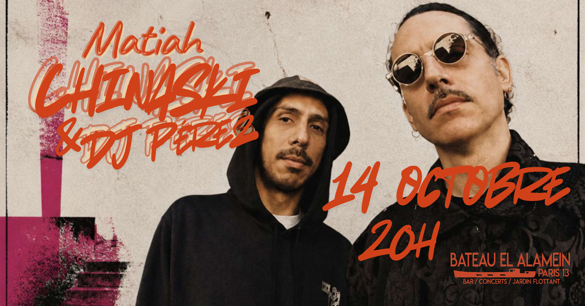 Mer 14/10 - Dj Perez + Matiah Chinaski Cover