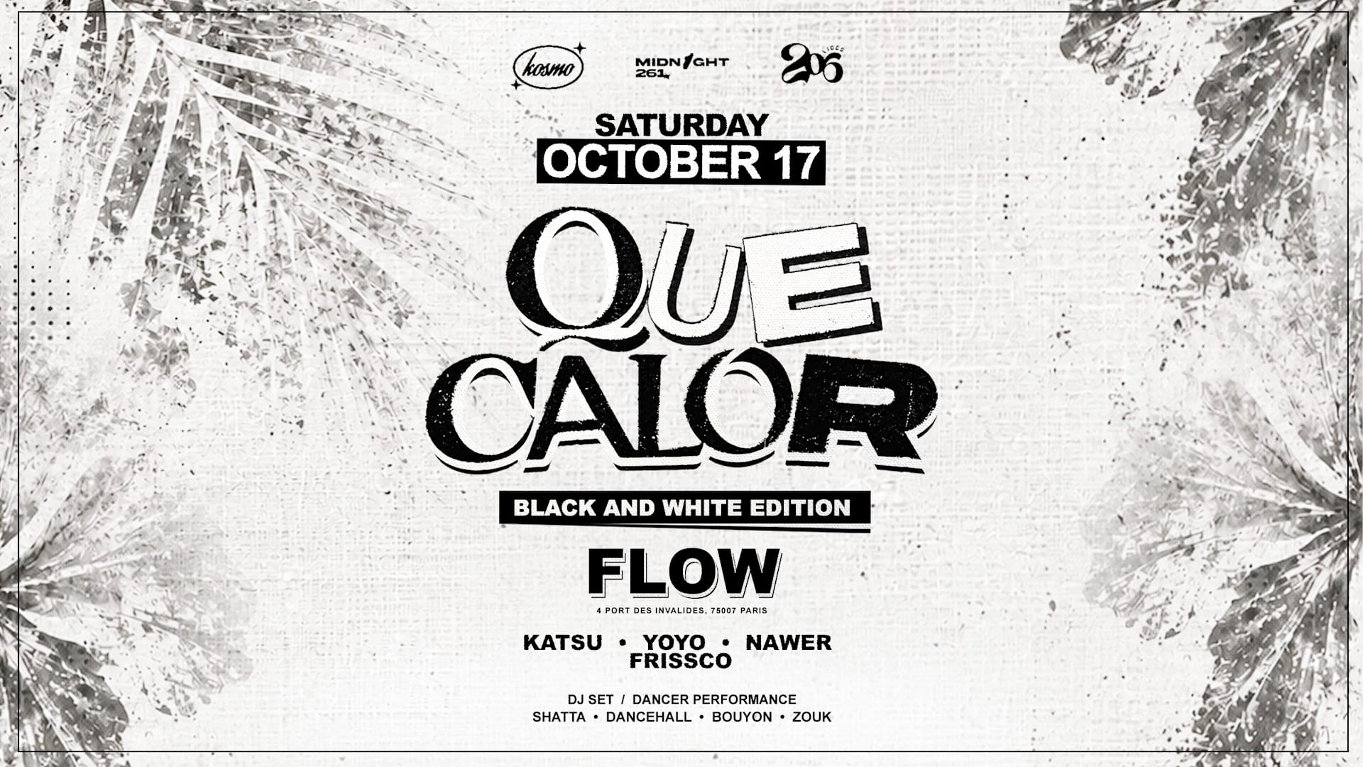 Que Calor Black & White Edition At Flow Cover