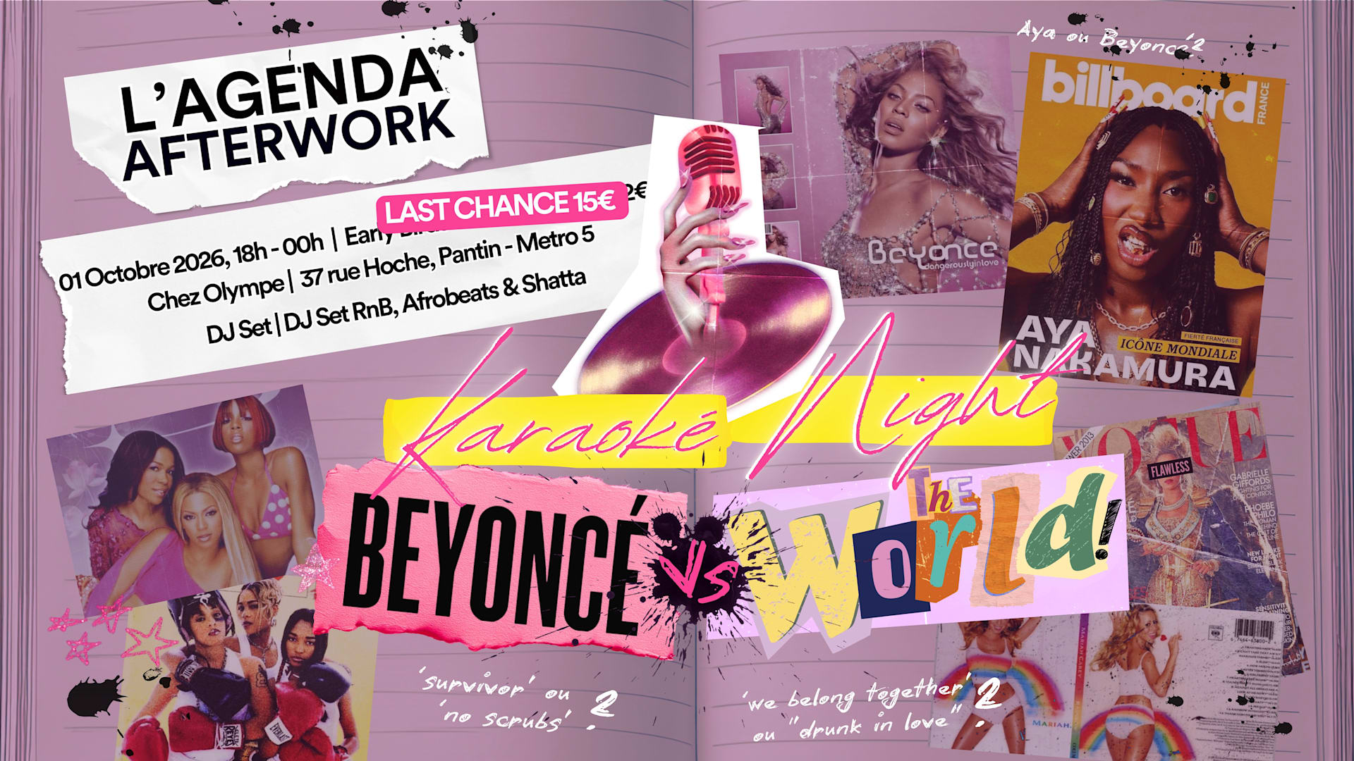 L'agenda Afterwork - Karaoke Night "Beyoncé Vs The … Cover
