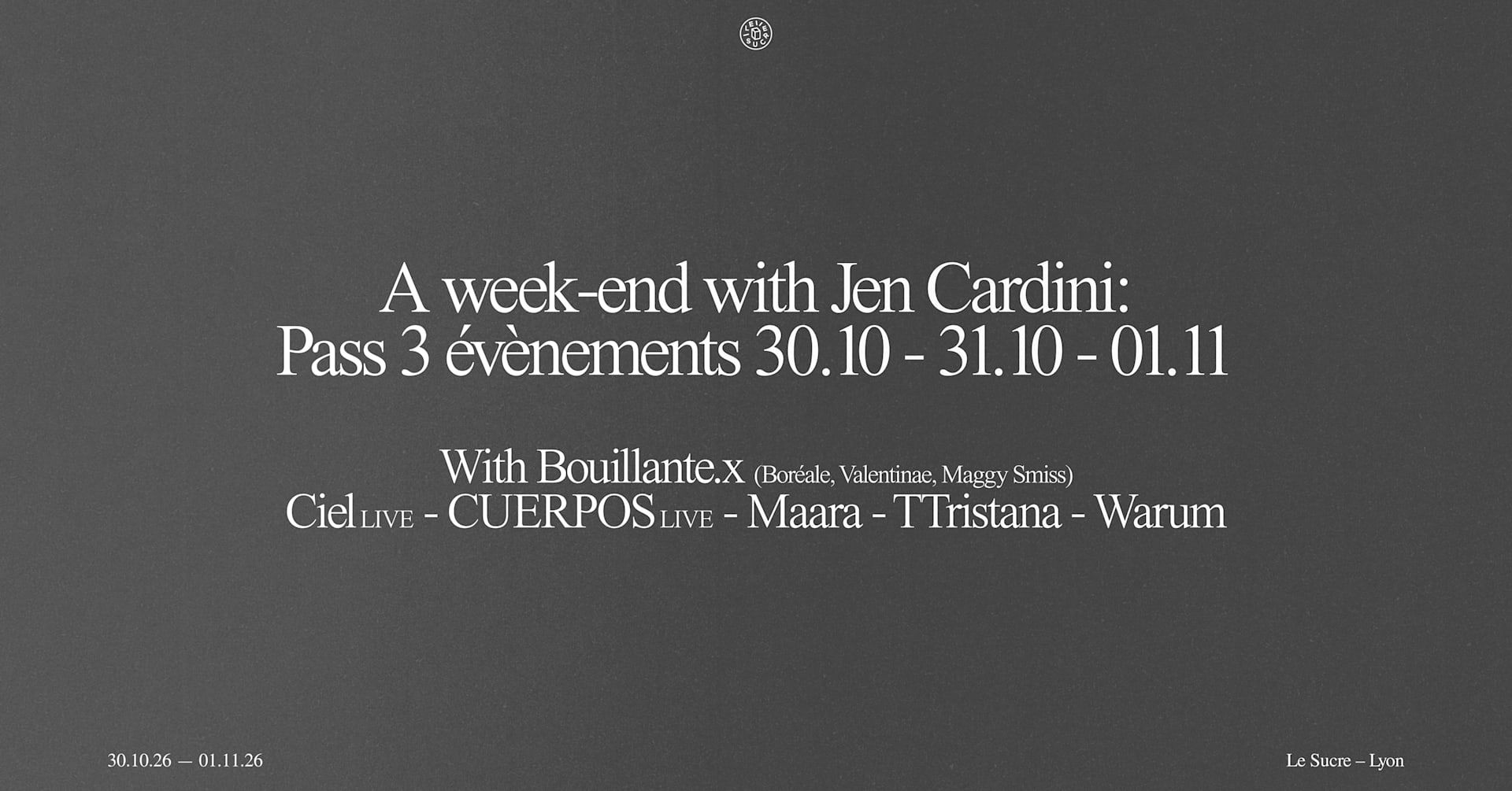 A Week-End With Jen Cardini : Pass 3 Événements Cover