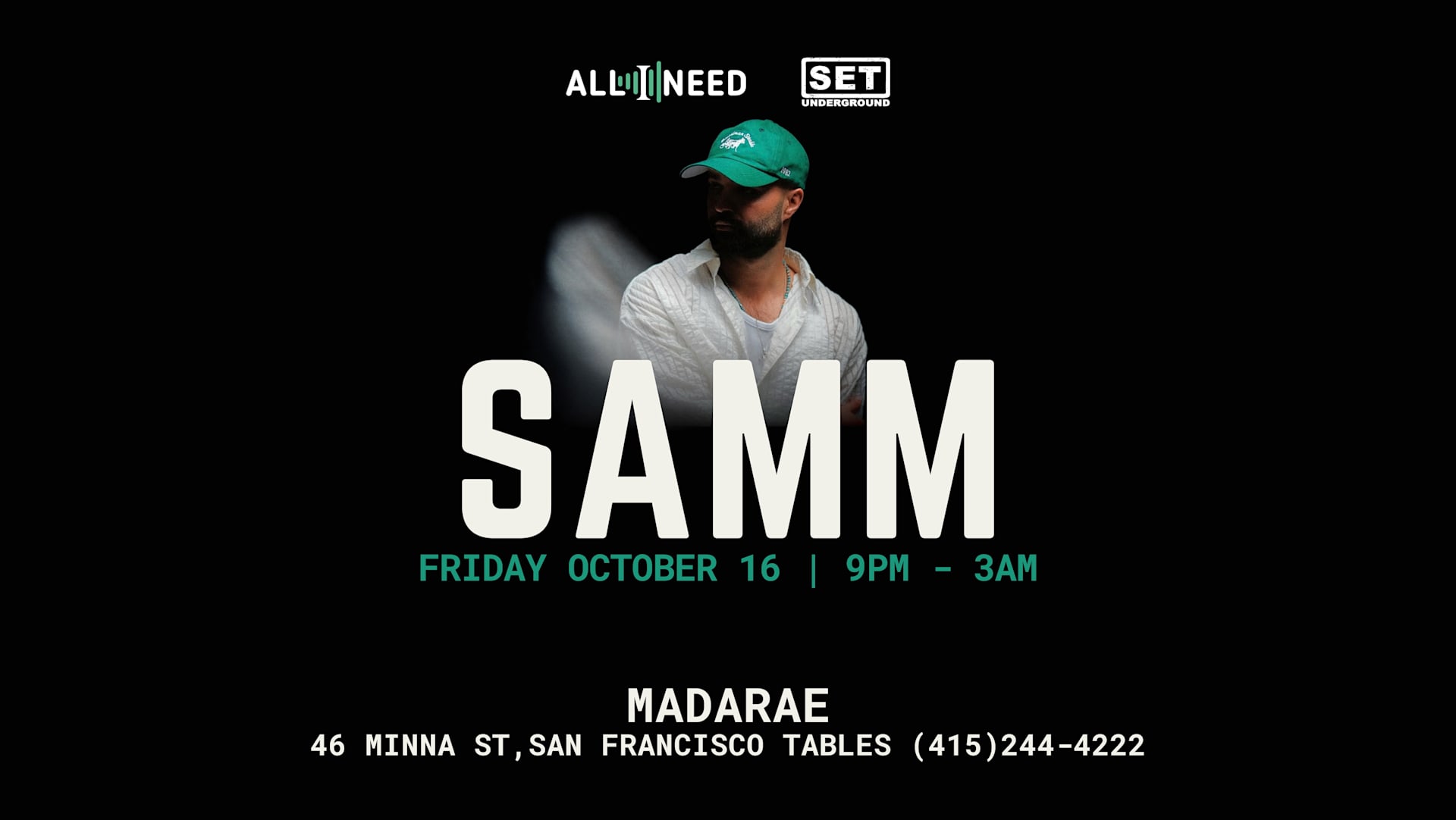 Samm (Be) At Madarae San Francisco Cover