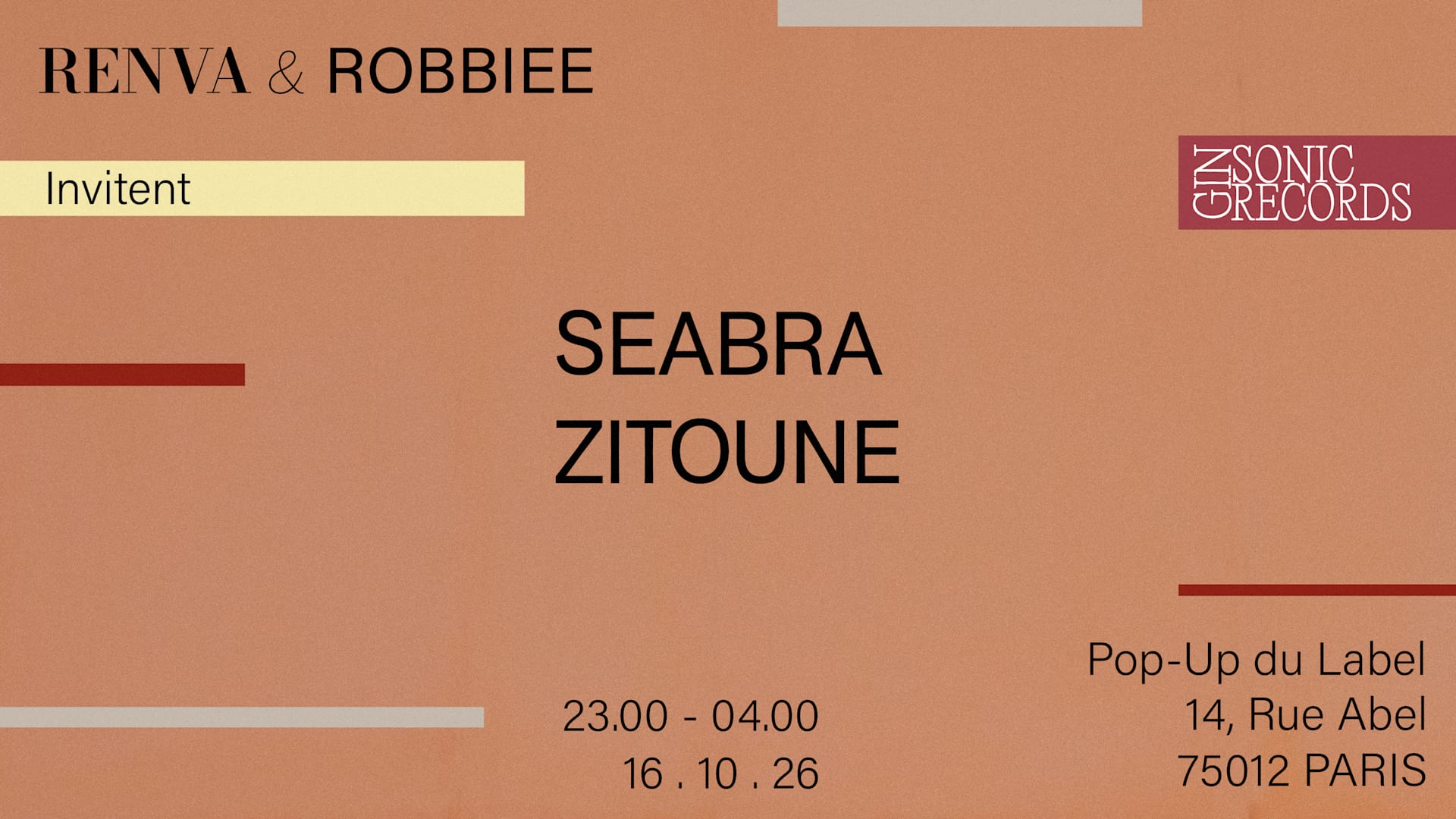 Gin Sonic Invites Seabra & Zitoune Cover