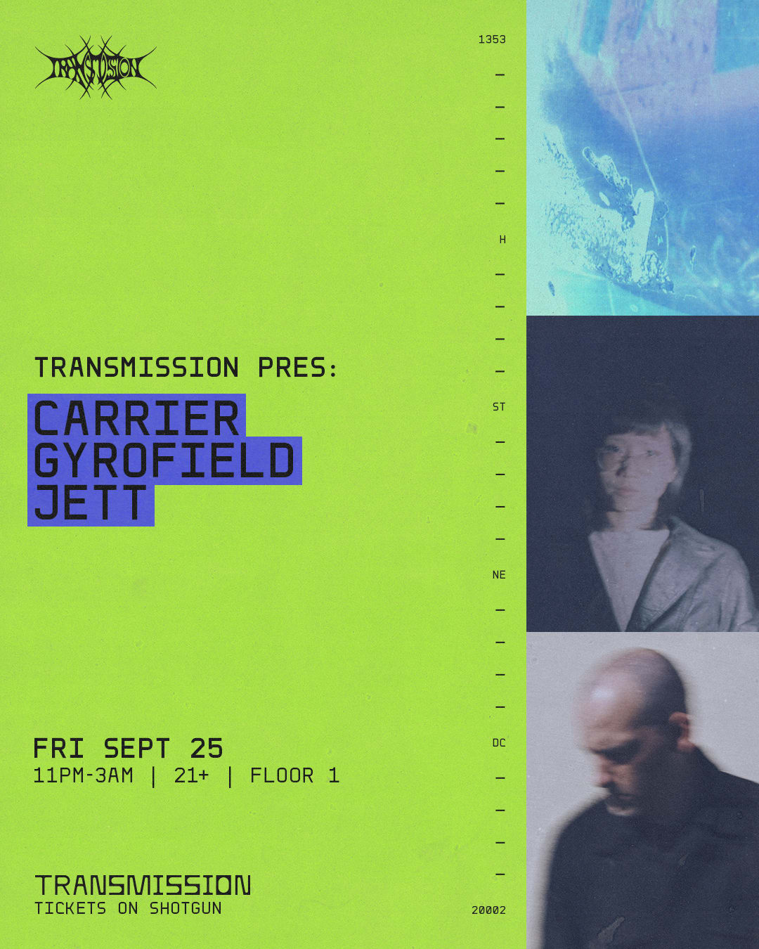 Transmission Pres: Gyrofield, Carrier, Jett Cover
