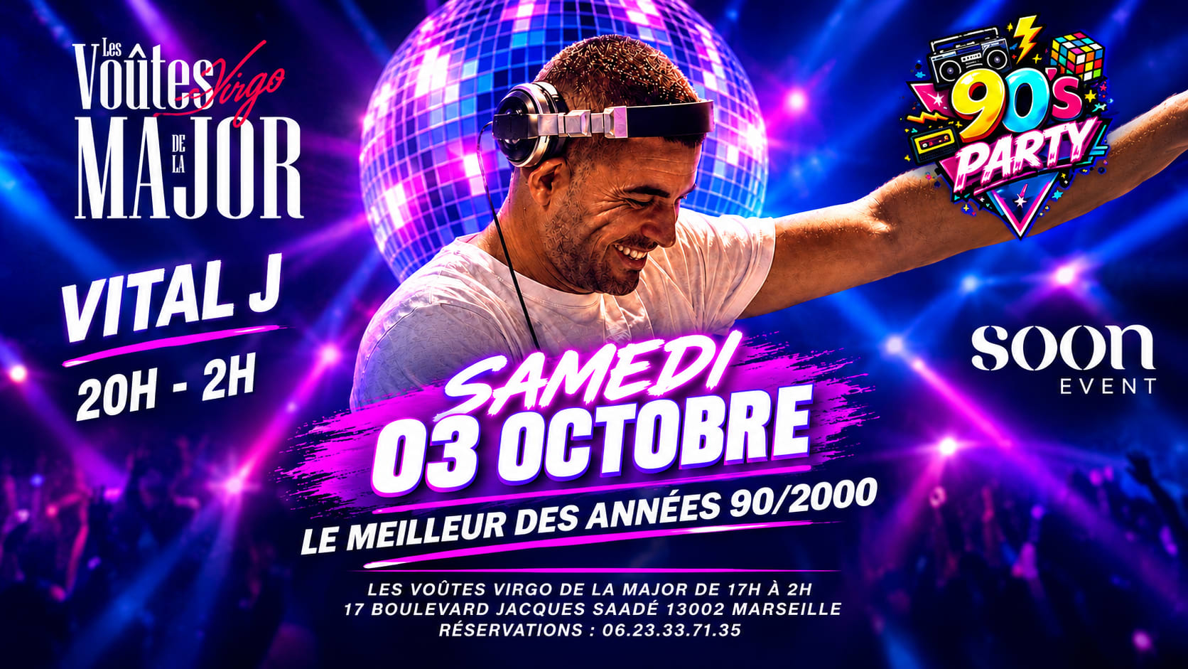 90’S Party By Vital J - Best 90/2000 - Entrée Gratuite Cover