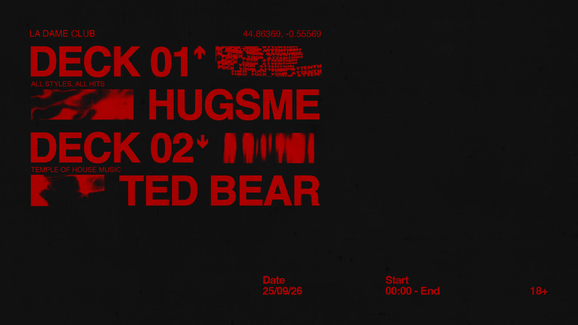 La Dame // Ven 25 Sept // Hugsme - Ted Bear Cover
