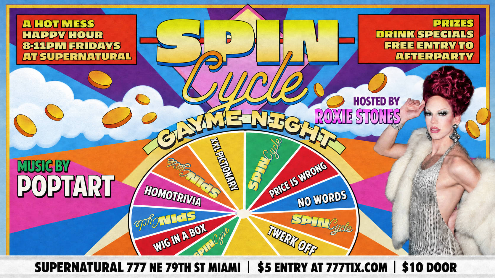 Spin Cycle: Gayme Night Happy Hour Cover