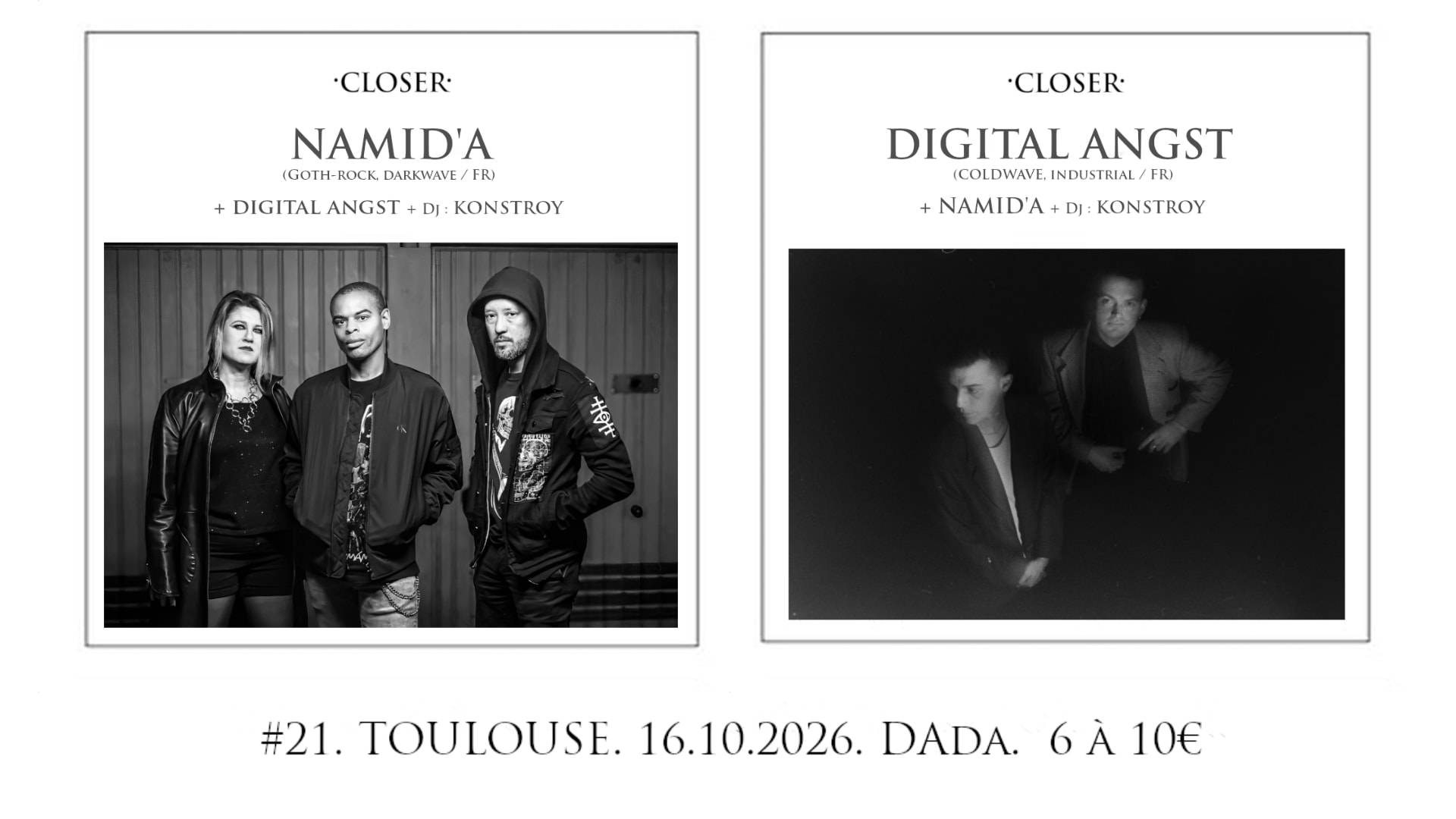 Namid'a + Digital Angst @Closer #21, Dada - Toulouse Cover